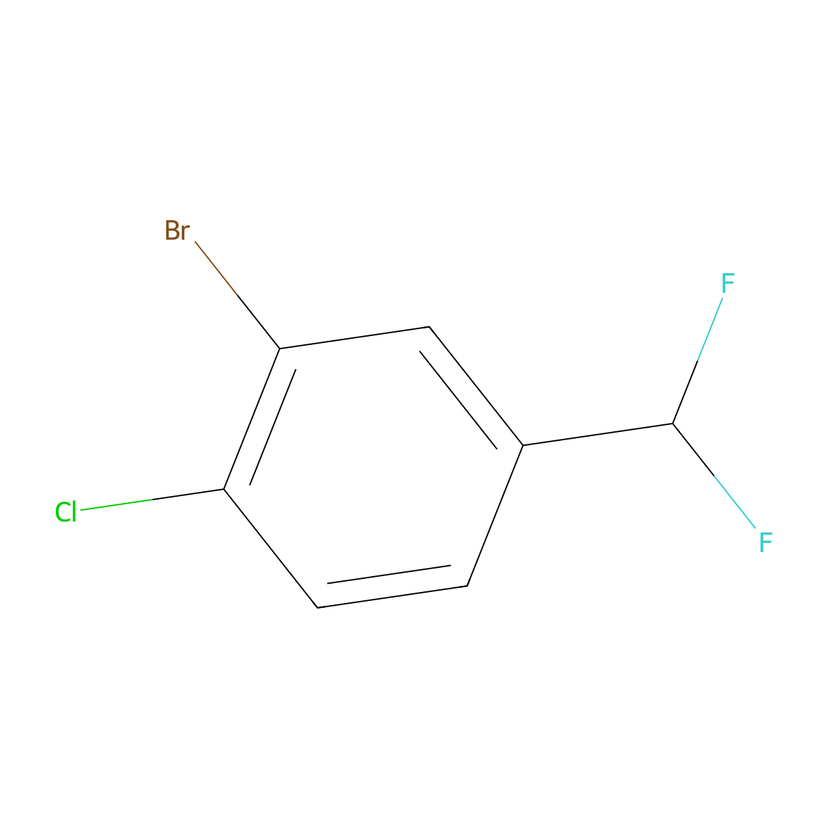 2-Bromo-1-chloro-4-(difluoromethyl)benzene molecular structure, CAS 1261495-96-8