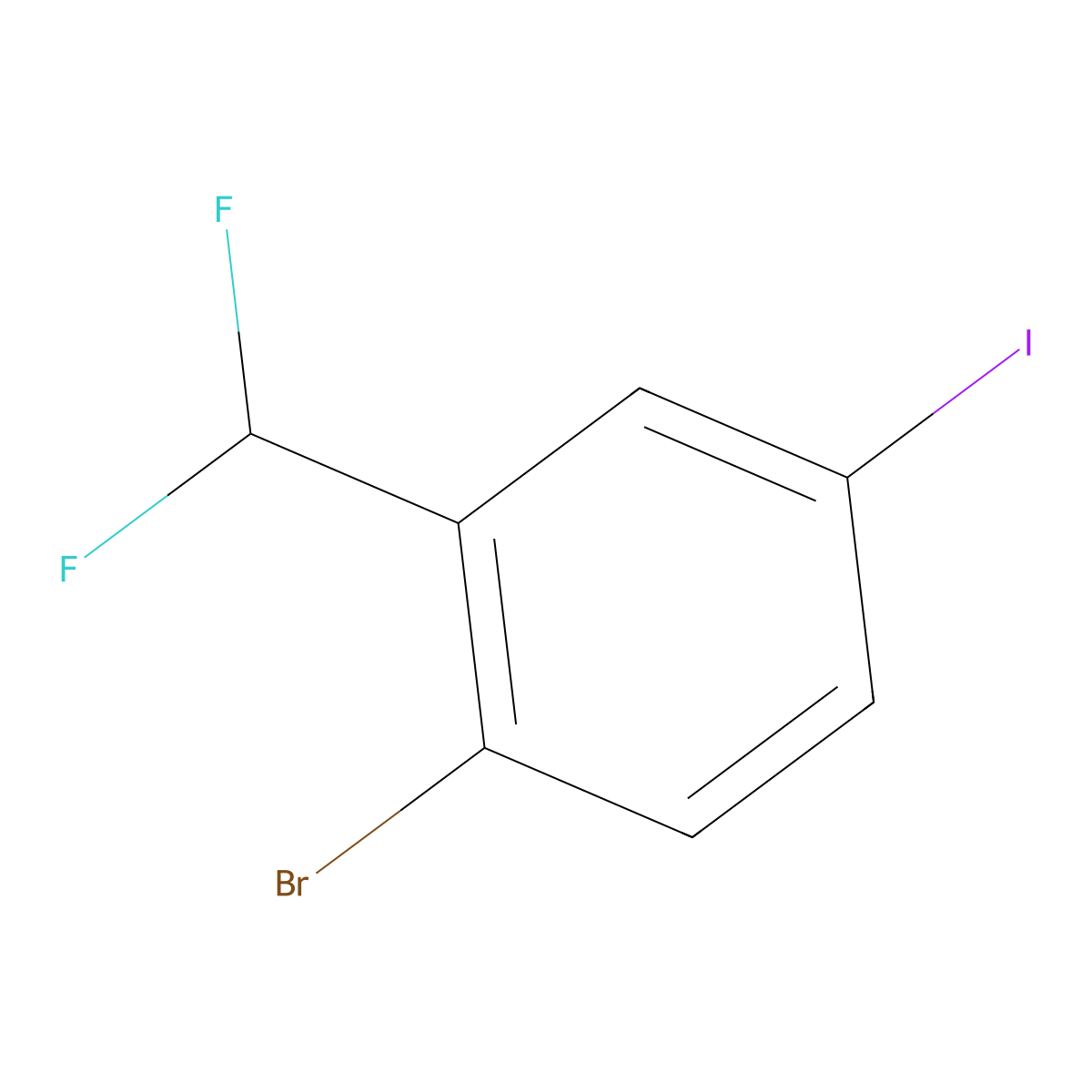 2-Bromo-5-iodobenzal fluoride molecular structure, CAS 1261496-16-5