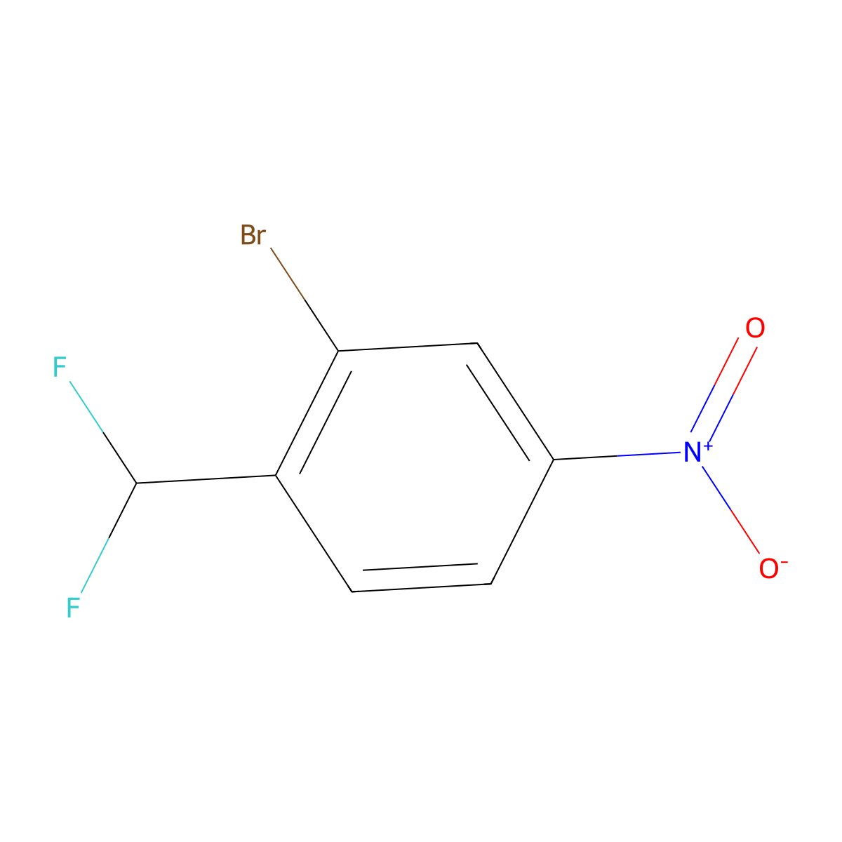 2-Bromo-1-(difluoromethyl)-4-nitrobenzene molecular structure, CAS 1261496-29-0