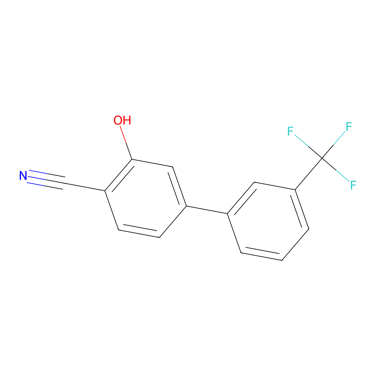 2-Cyano-5-(3-trifluoromethylphenyl)phenol molecular structure, CAS 1261496-97-2