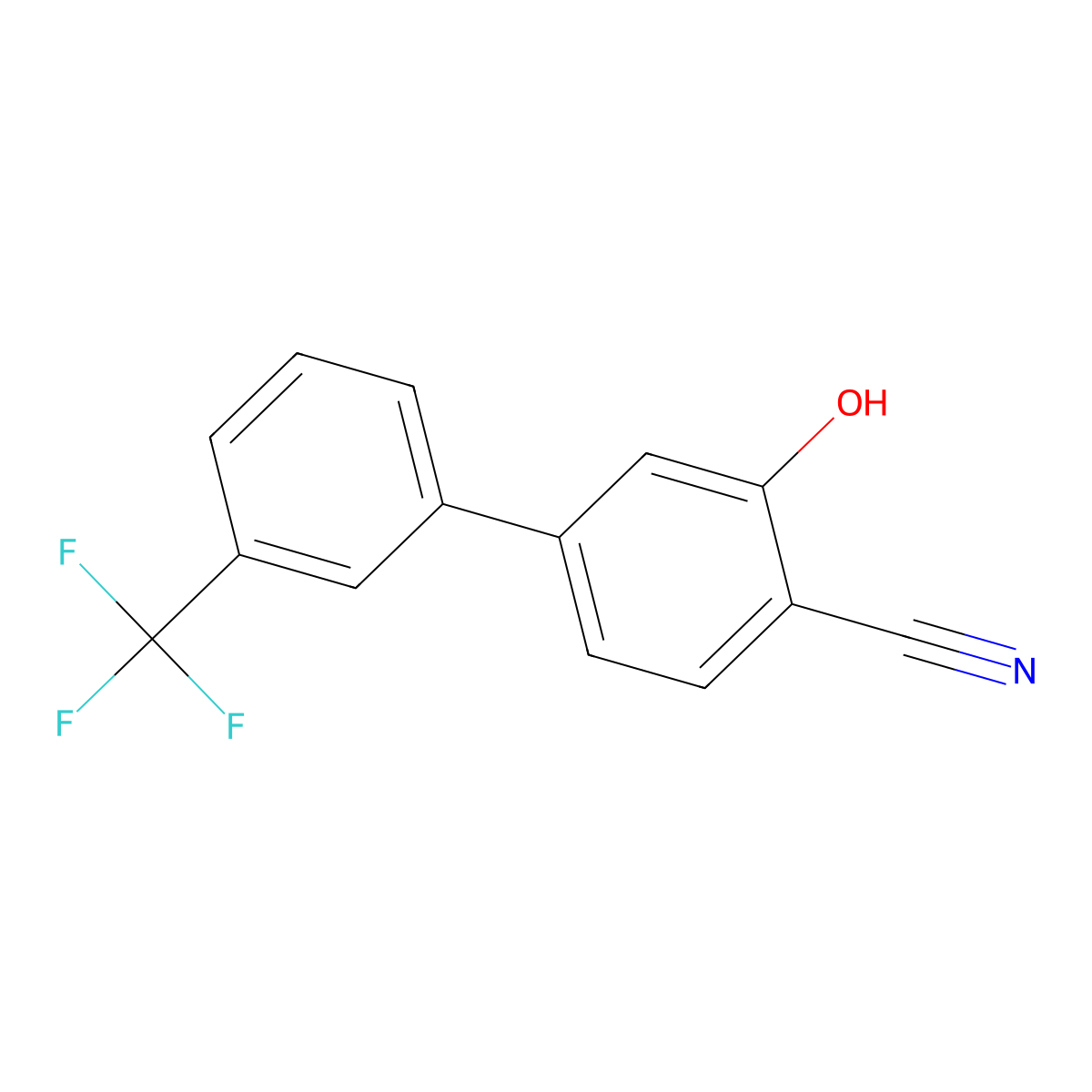 2-Cyano-5-(3-trifluoromethylphenyl)phenol molecular structure, CAS 1261496-97-2
