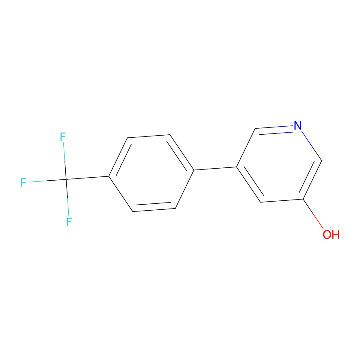 5-[4-(Trifluoromethyl)phenyl]pyridin-3-ol molecular structure, CAS 1261497-16-8