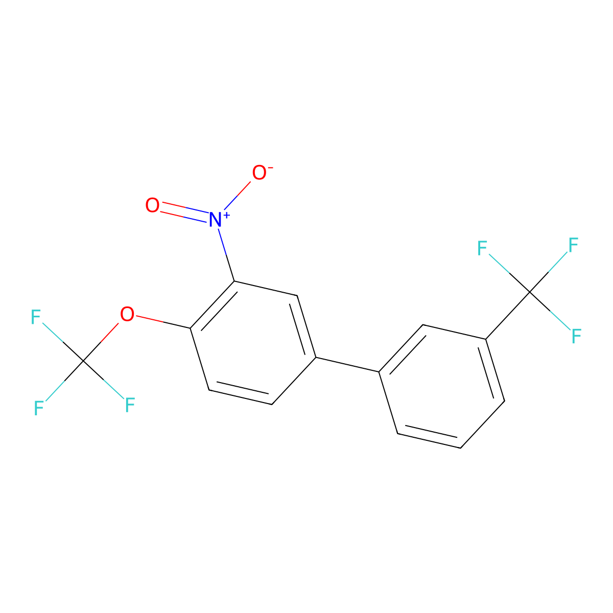 2-Nitro-1-(trifluoromethoxy)-4-[3-(trifluoromethyl)phenyl]benzene molecular structure, CAS 1261497-19-1