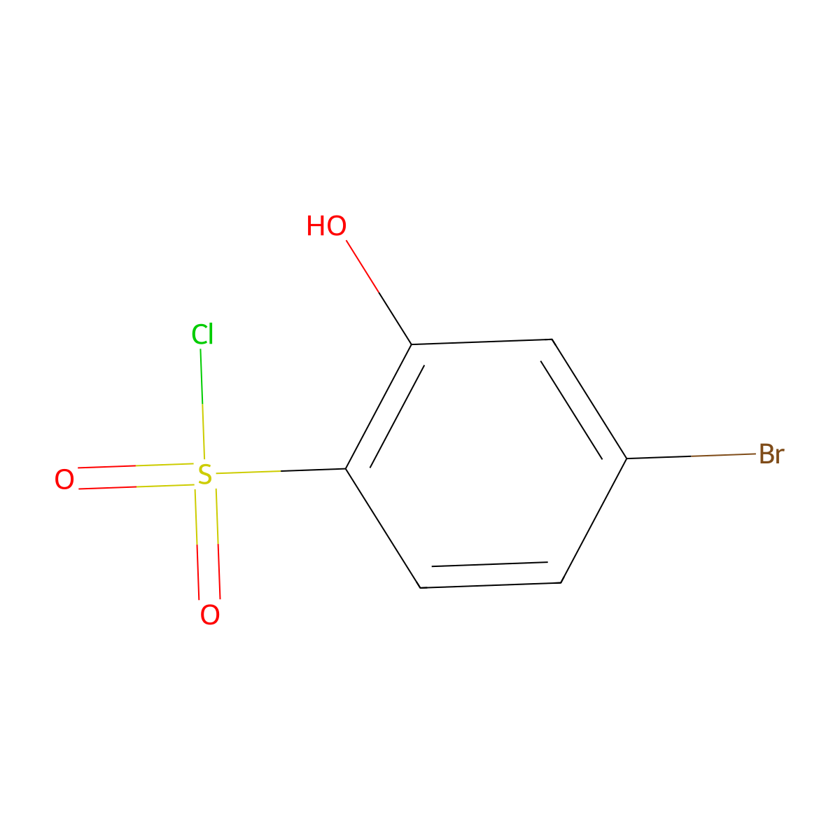 4-Bromo-2-hydroxybenzene-1-sulfonyl chloride molecular structure, CAS 1261497-41-9