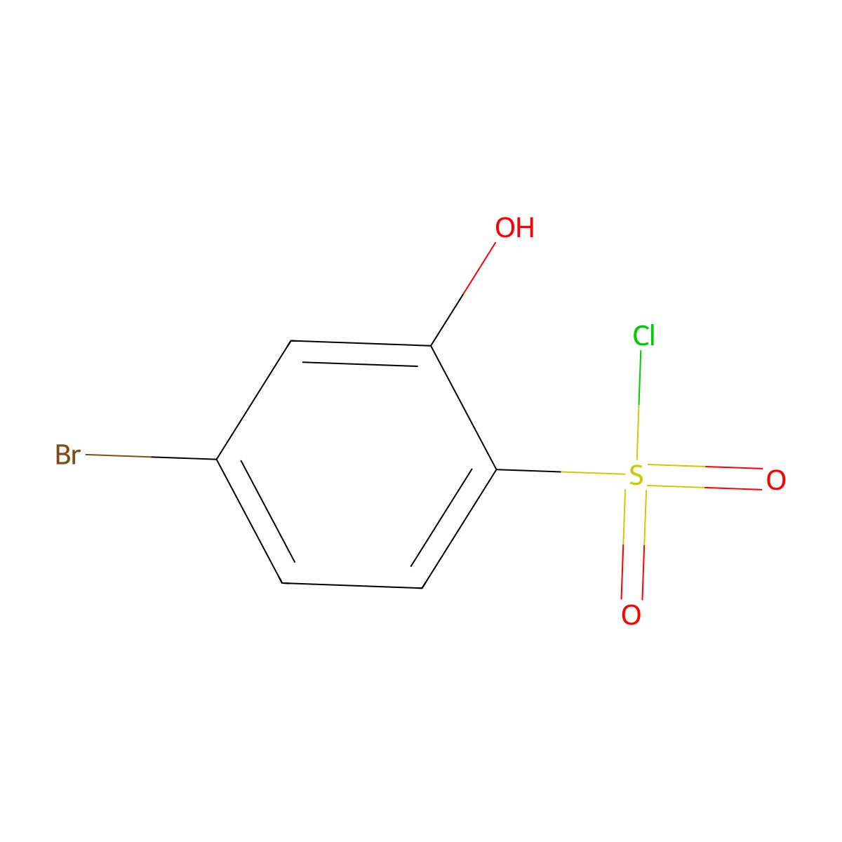 4-Bromo-2-hydroxybenzene-1-sulfonyl chloride molecular structure, CAS 1261497-41-9
