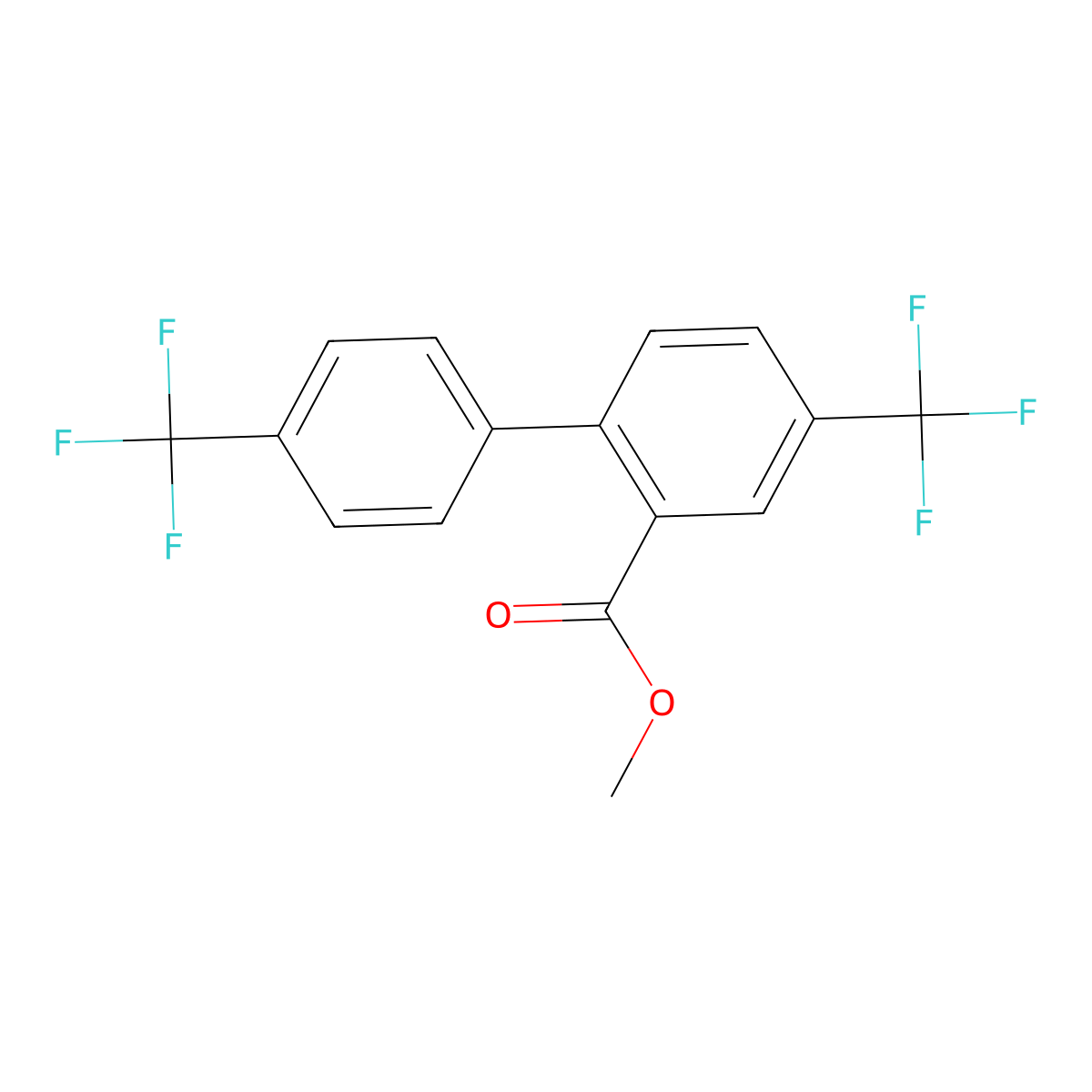 Methyl 5-(trifluoromethyl)-2-[4-(trifluoromethyl)phenyl]benzoate molecular structure, CAS 1261497-59-9