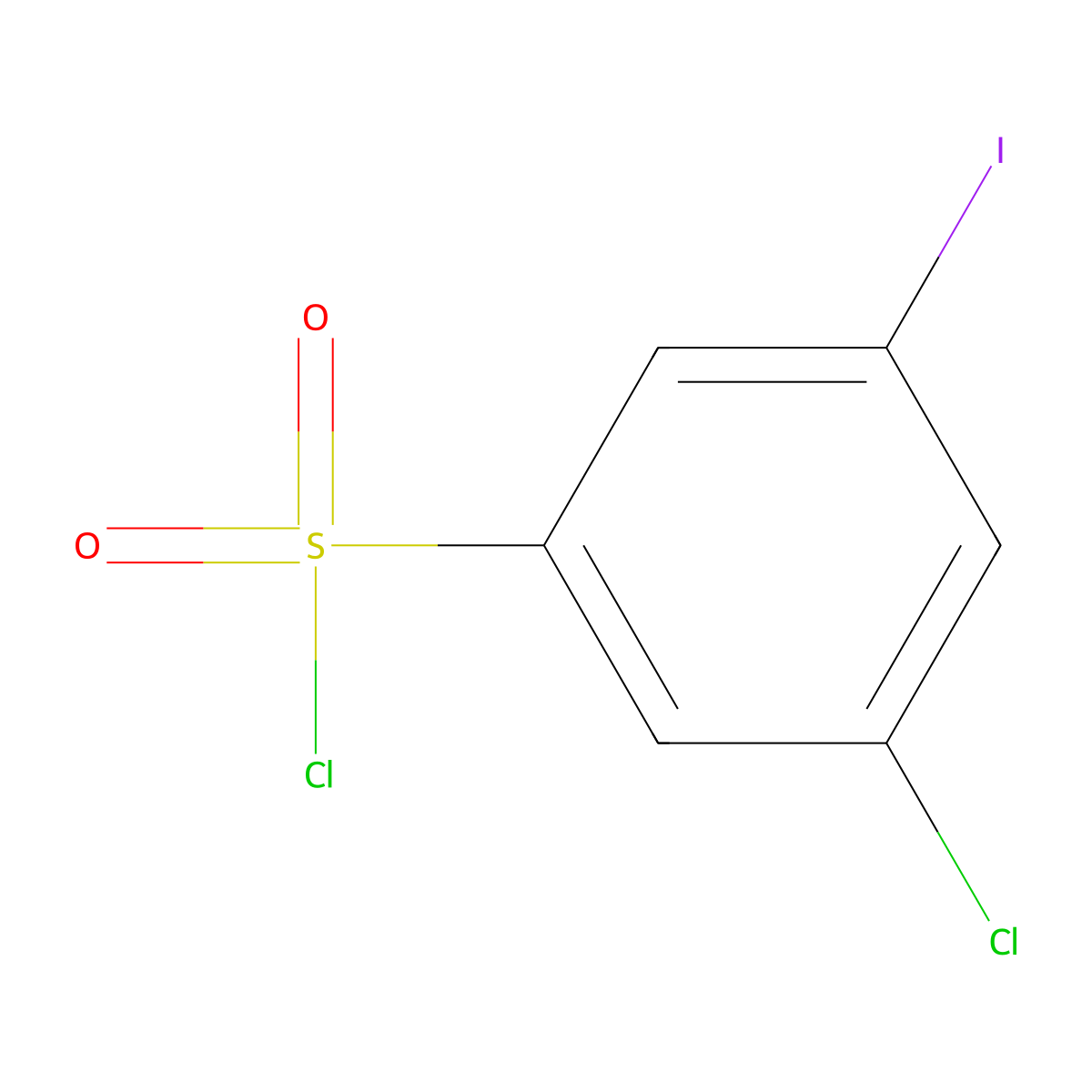 3-Chloro-5-iodobenzene-1-sulfonyl chloride molecular structure, CAS 1261497-71-5