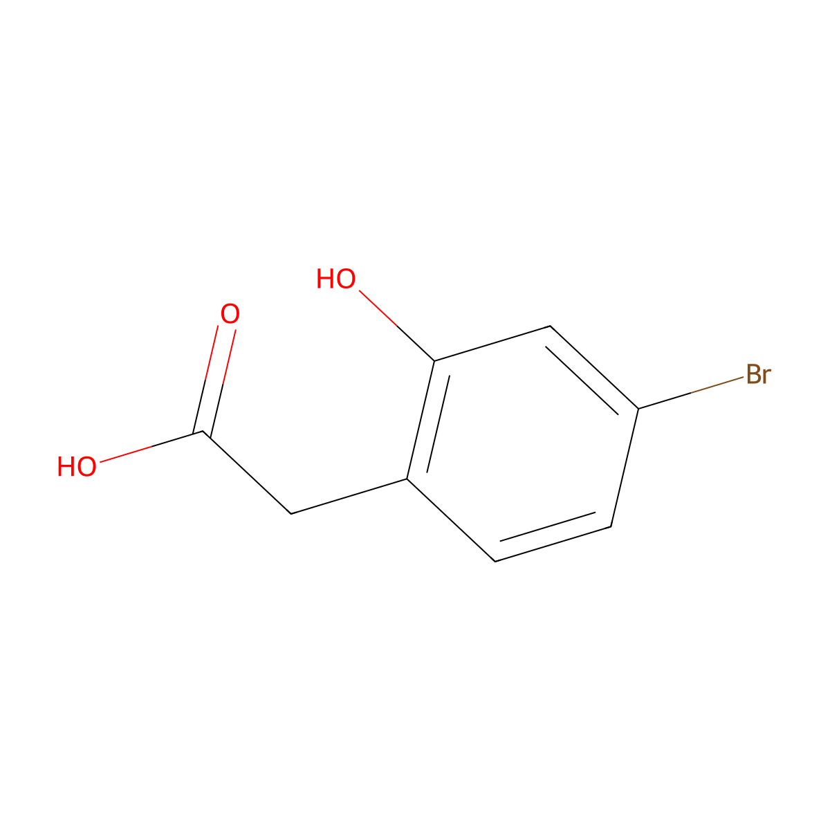 2-(4-Bromo-2-hydroxyphenyl)acetic acid molecular structure, CAS 1261497-72-6