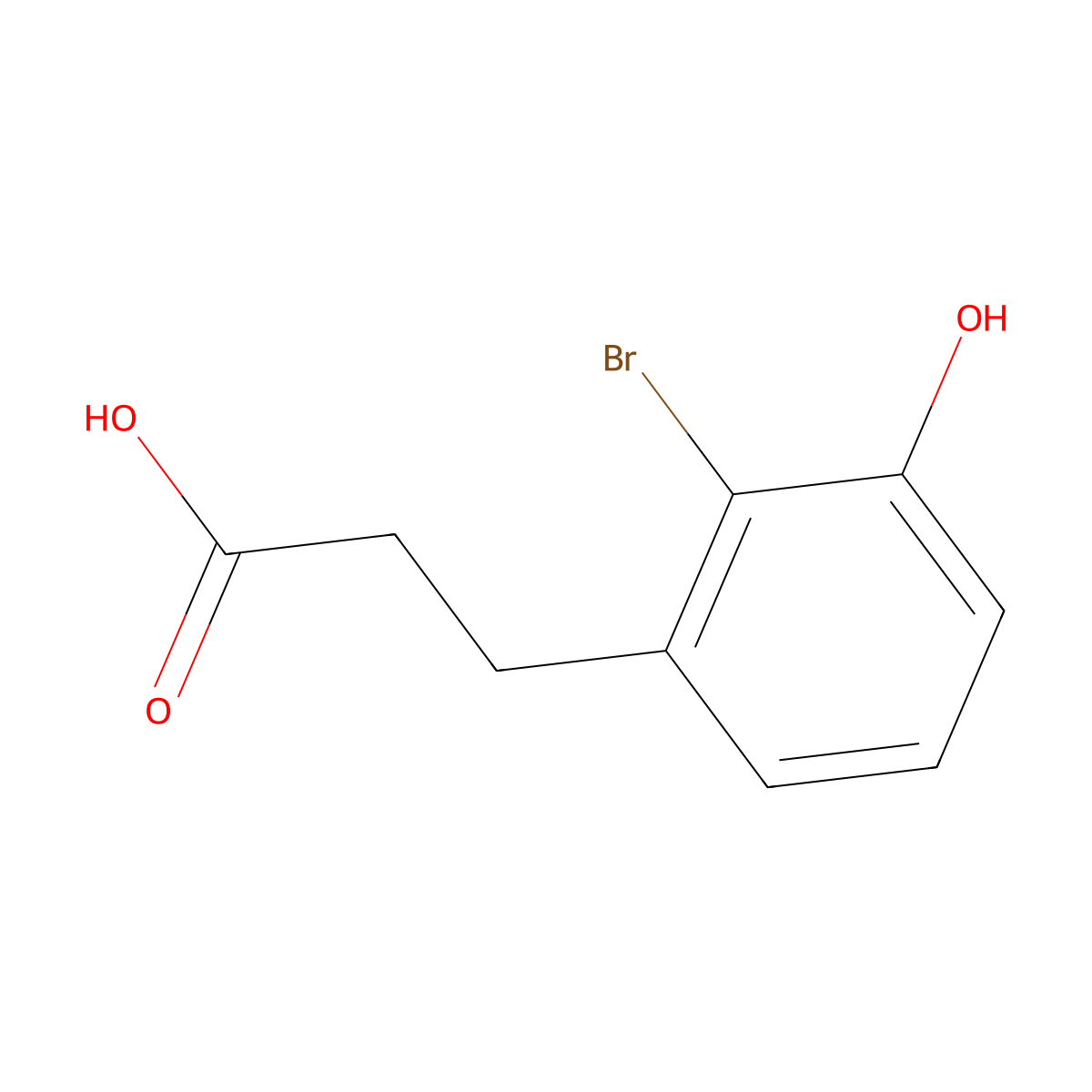 3-(2-Bromo-3-hydroxyphenyl)propanoic acid molecular structure, CAS 1261497-74-8