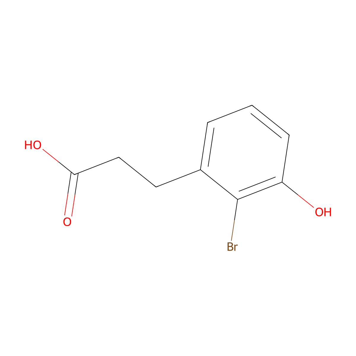 3-(2-Bromo-3-hydroxyphenyl)propanoic acid molecular structure, CAS 1261497-74-8