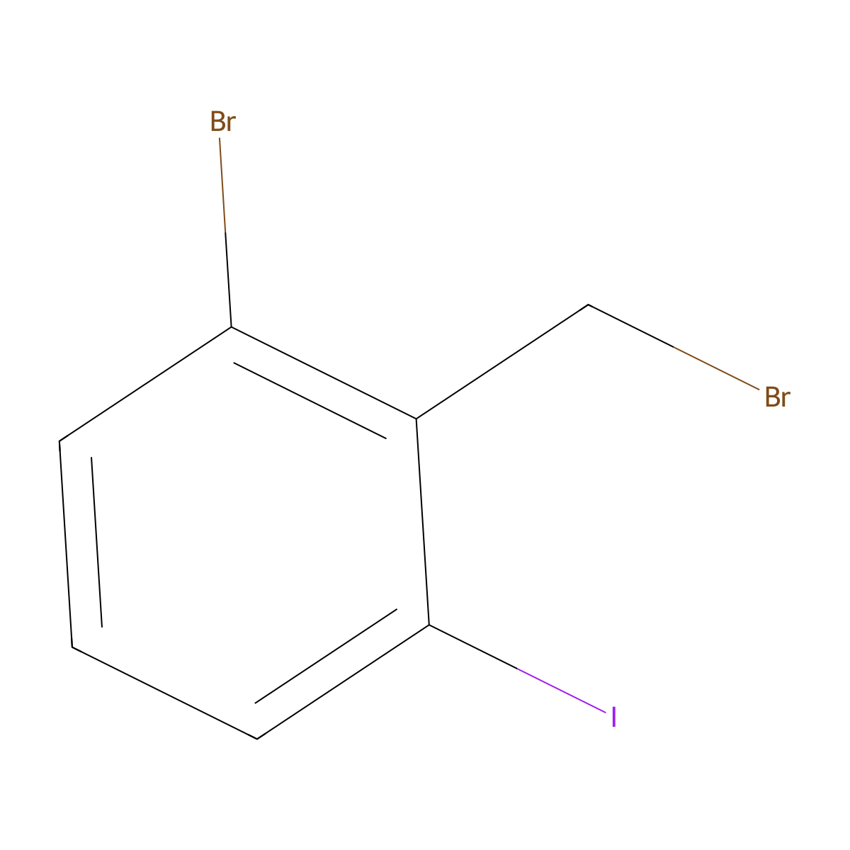 2-Bromo-6-iodobenzyl bromide molecular structure, CAS 1261498-12-7