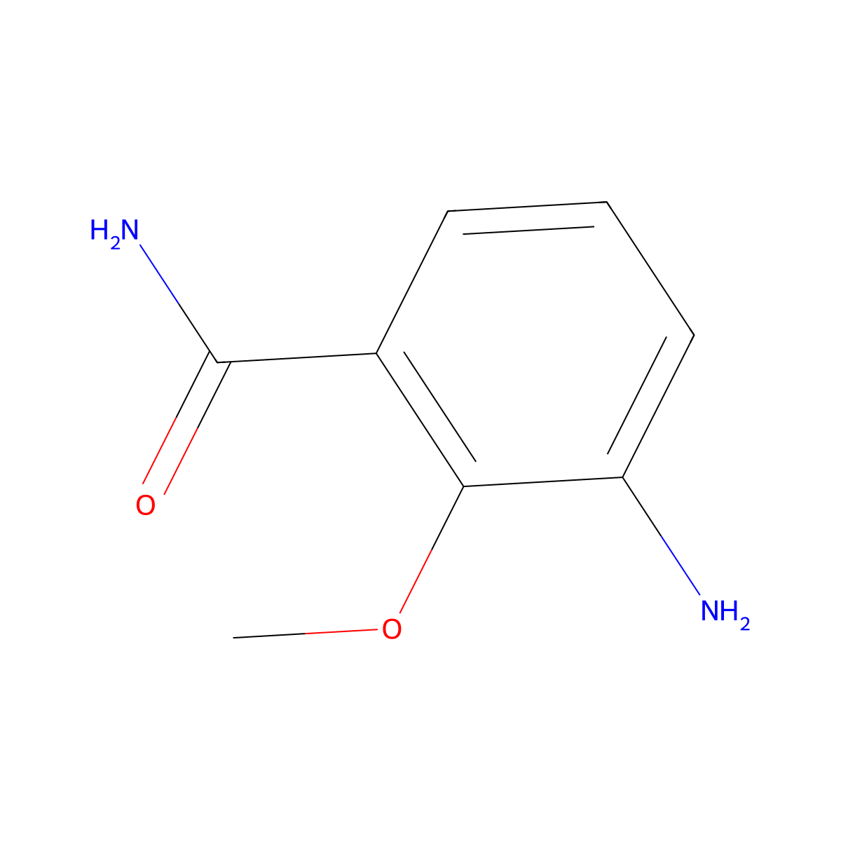 3-Amino-2-methoxybenzamide molecular structure, CAS 1261498-13-8