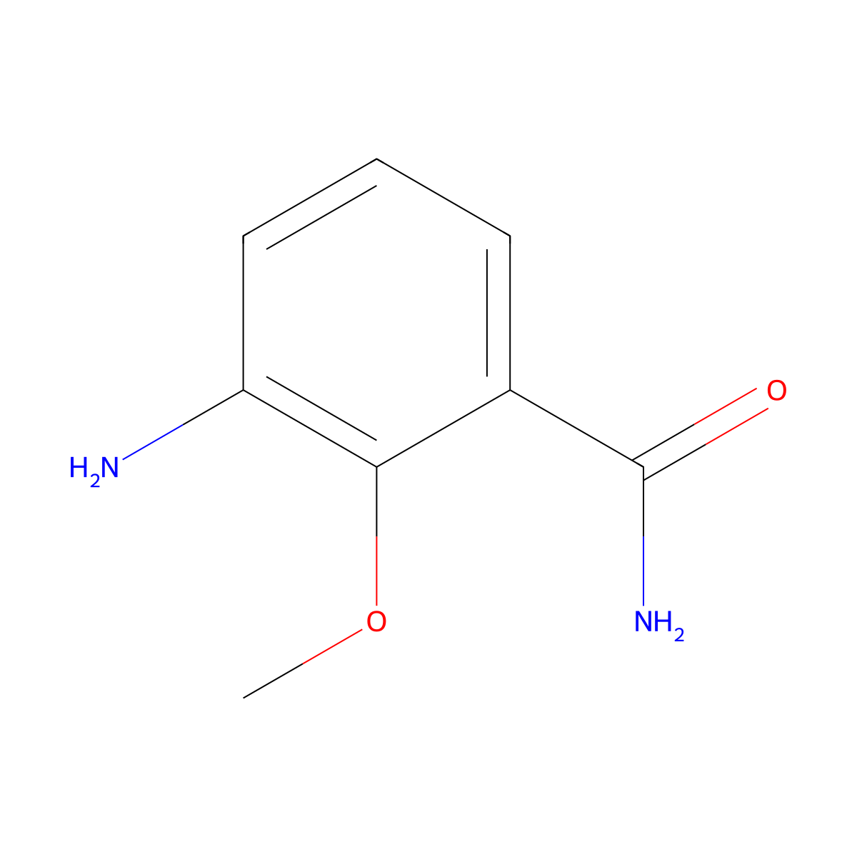 3-Amino-2-methoxybenzamide molecular structure, CAS 1261498-13-8