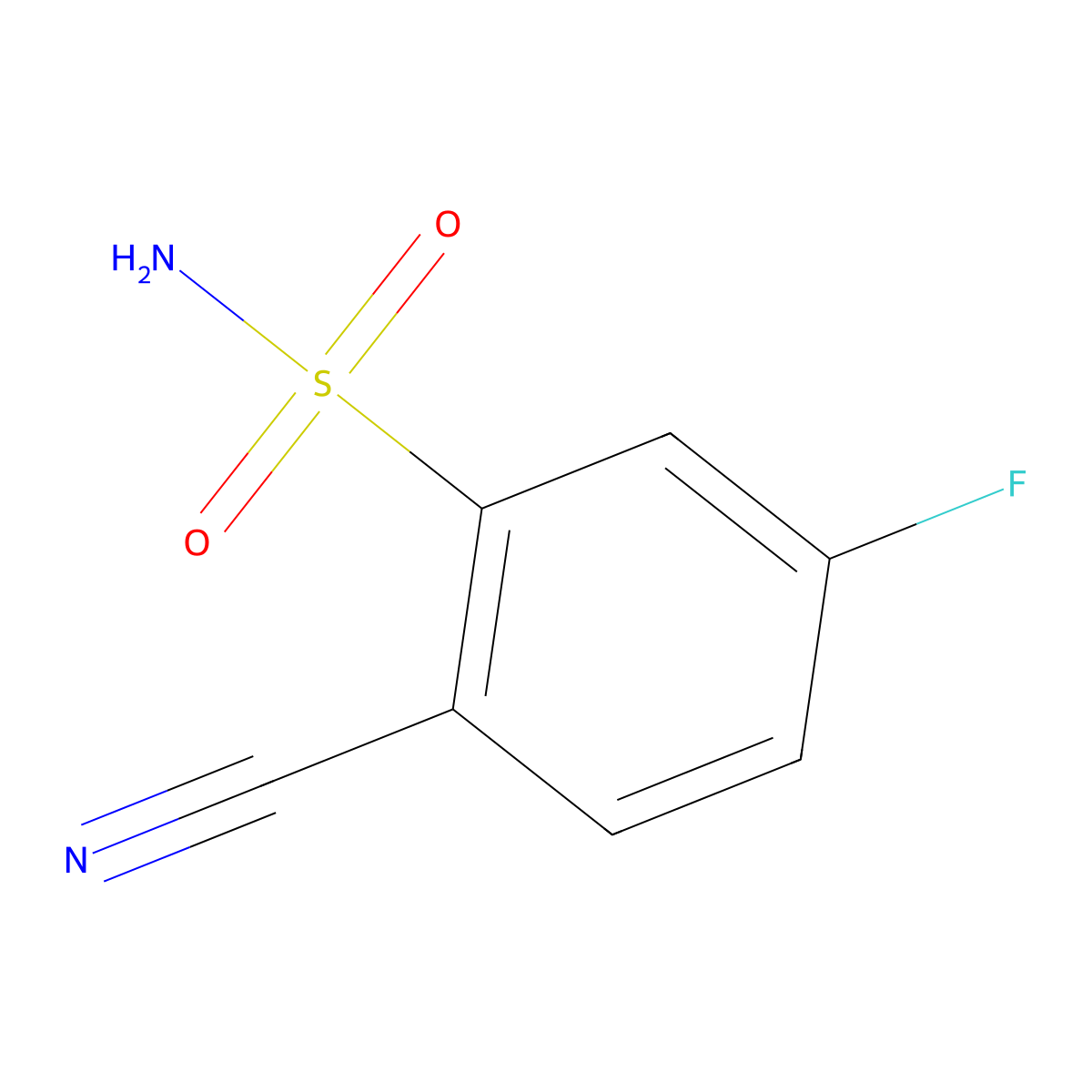 2-Cyano-5-fluorobenzene-1-sulfonamide molecular structure, CAS 1261498-65-0