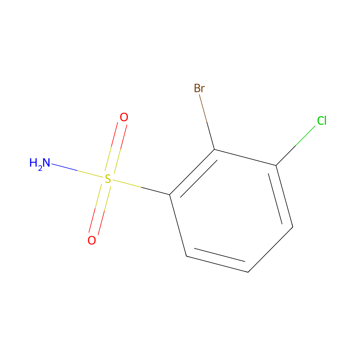 2-Bromo-3-chlorobenzenesulfonamide molecular structure, CAS 1261499-12-0