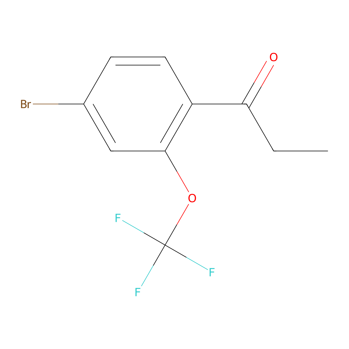 1-Propanone, 1-[4-bromo-2-(trifluoromethoxy)phenyl]- molecular structure, CAS 1261499-13-1