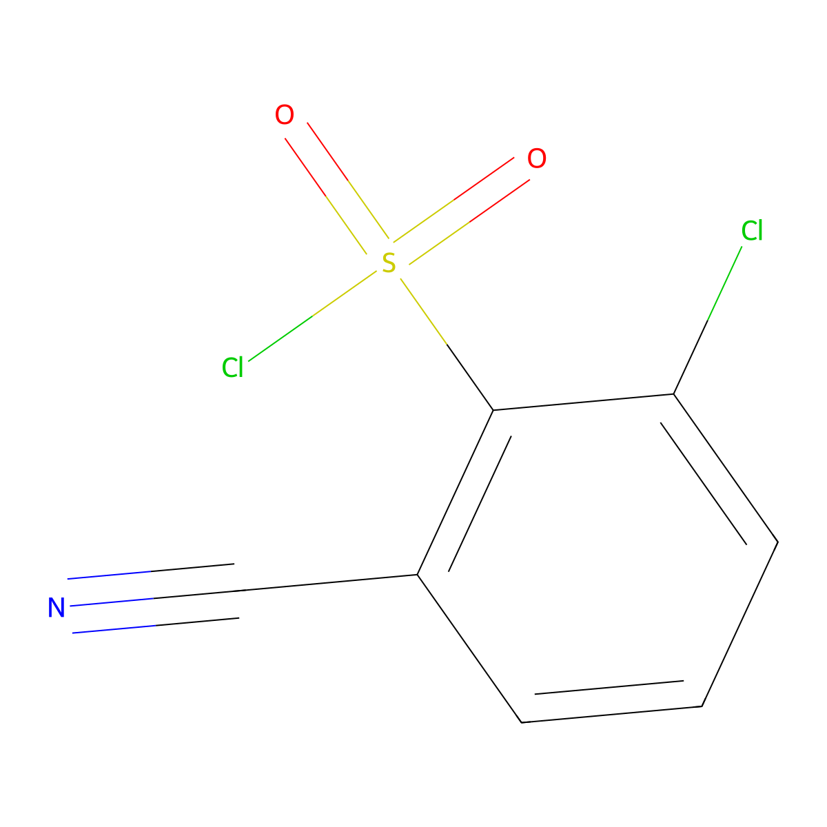 2-Chloro-6-cyanobenzene-1-sulfonyl chloride molecular structure, CAS 1261499-21-1