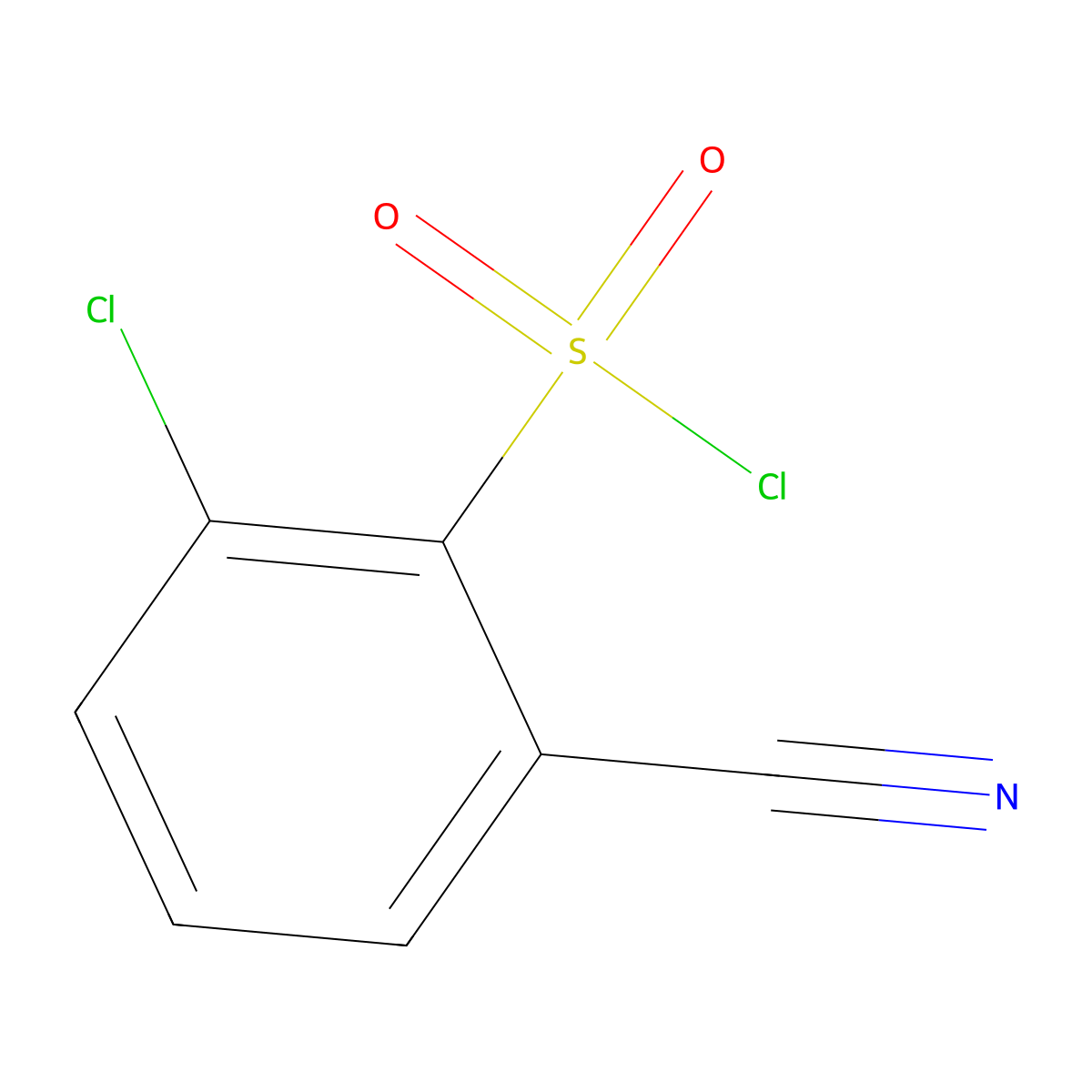 2-Chloro-6-cyanobenzene-1-sulfonyl chloride molecular structure, CAS 1261499-21-1
