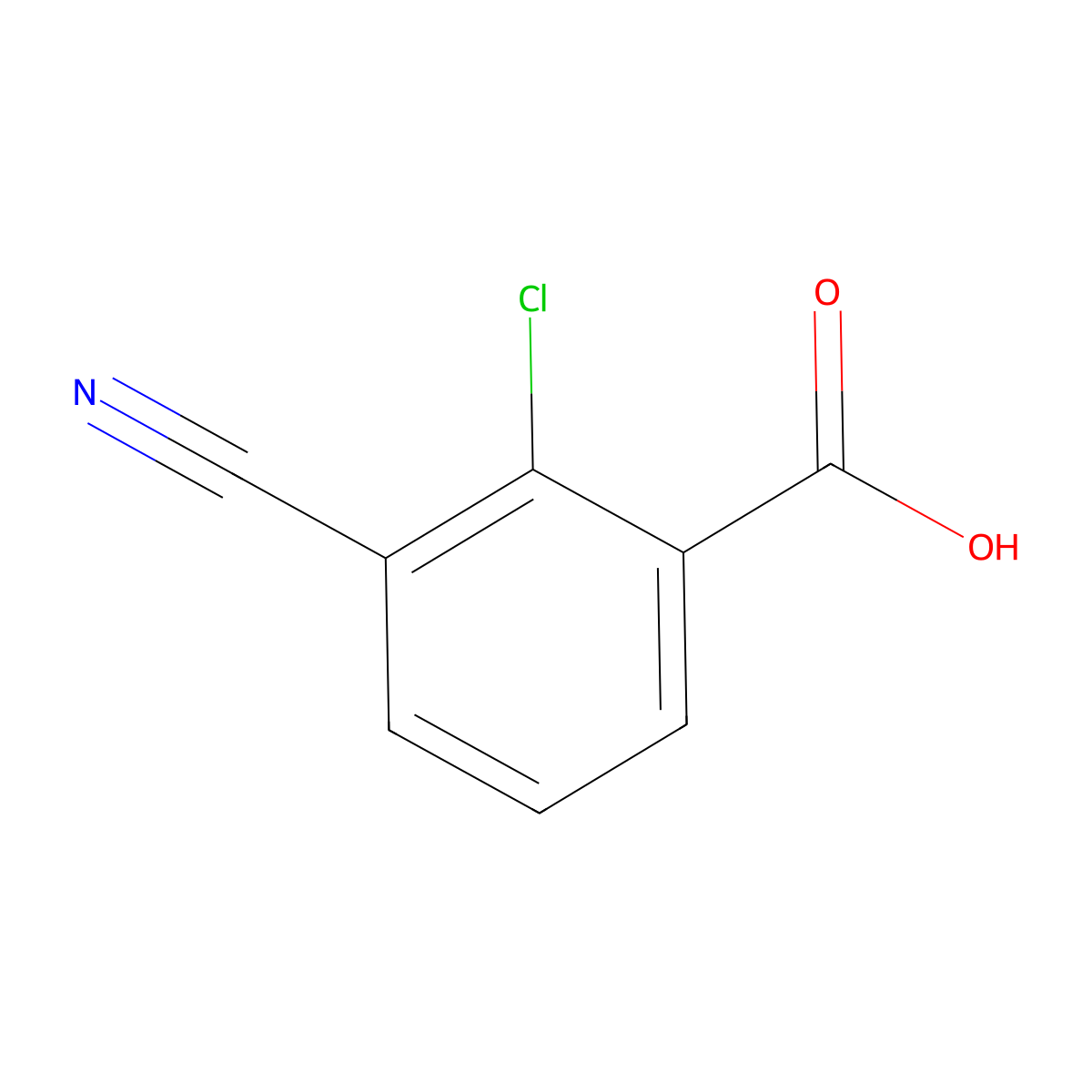 2-Chloro-3-cyanobenzoic acid molecular structure, CAS 1261499-34-6
