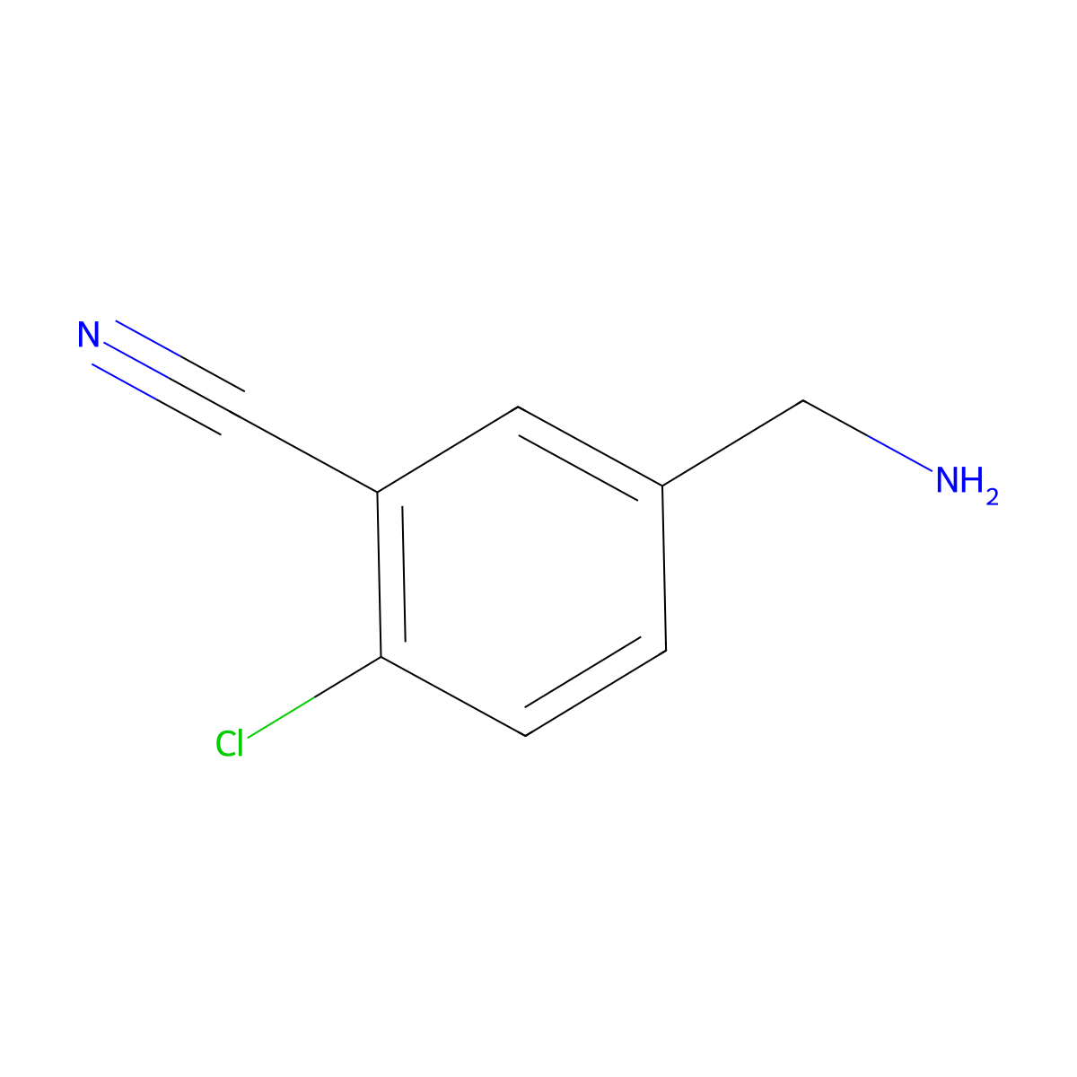 5-(Aminomethyl)-2-chlorobenzonitrile molecular structure, CAS 1261499-40-4