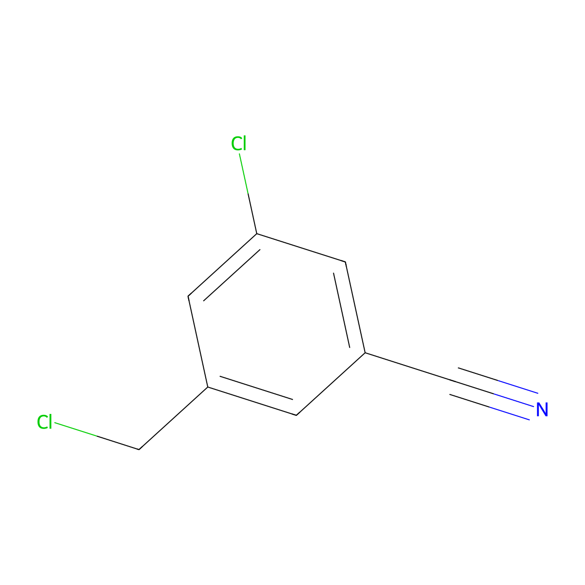 3-Chloro-5-(chloromethyl)benzonitrile molecular structure, CAS 1261499-49-3