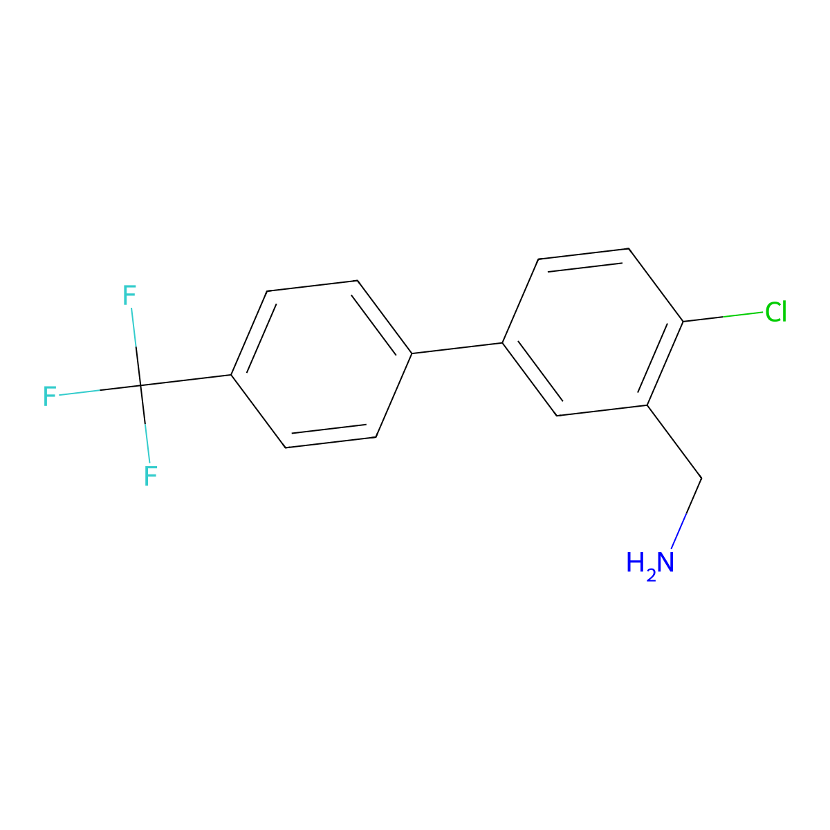 C-(4-Chloro-4'-(trifluoromethyl)biphenyl-3-yl)-methylamine molecular structure, CAS 1261499-56-2