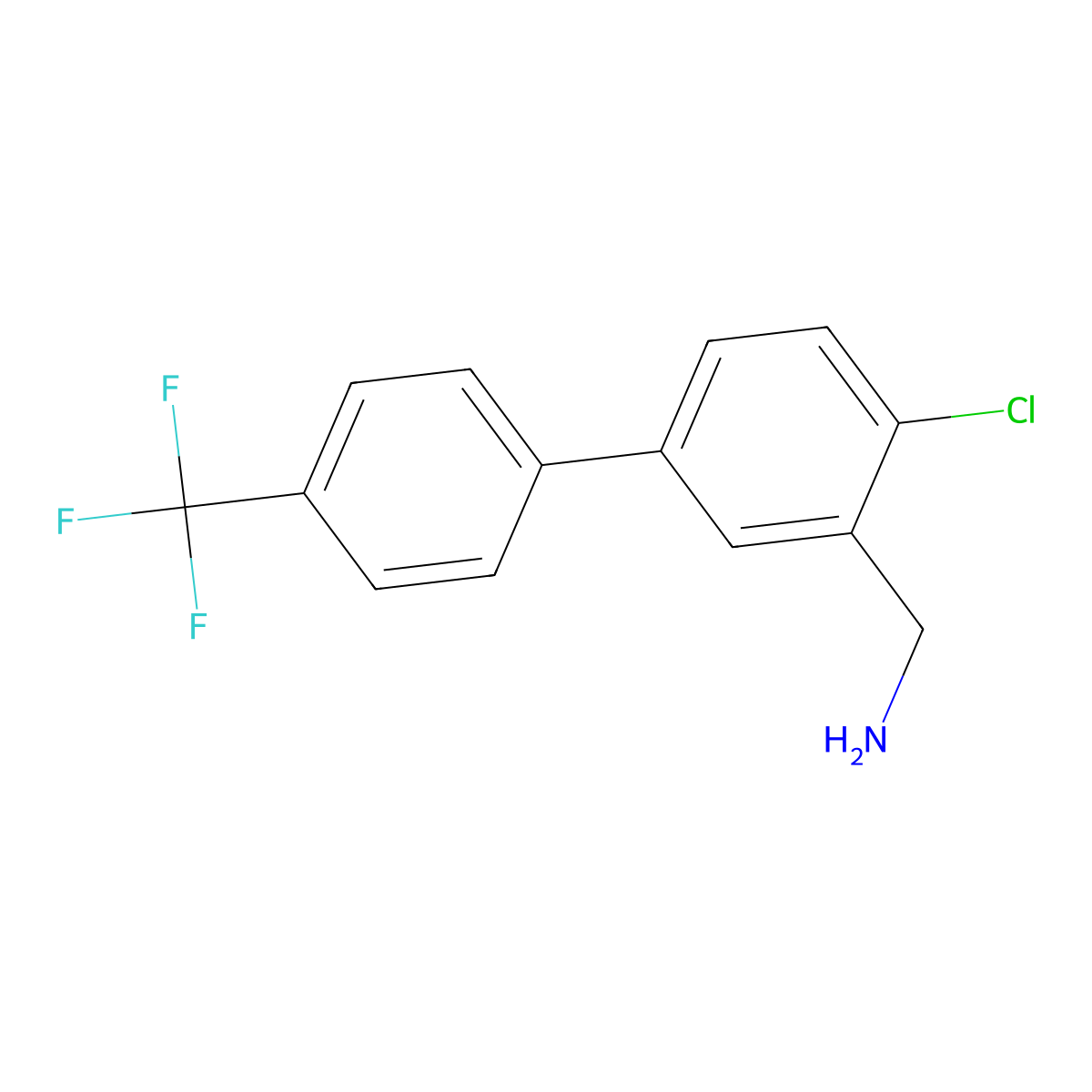 C-(4-Chloro-4'-(trifluoromethyl)biphenyl-3-yl)-methylamine molecular structure, CAS 1261499-56-2