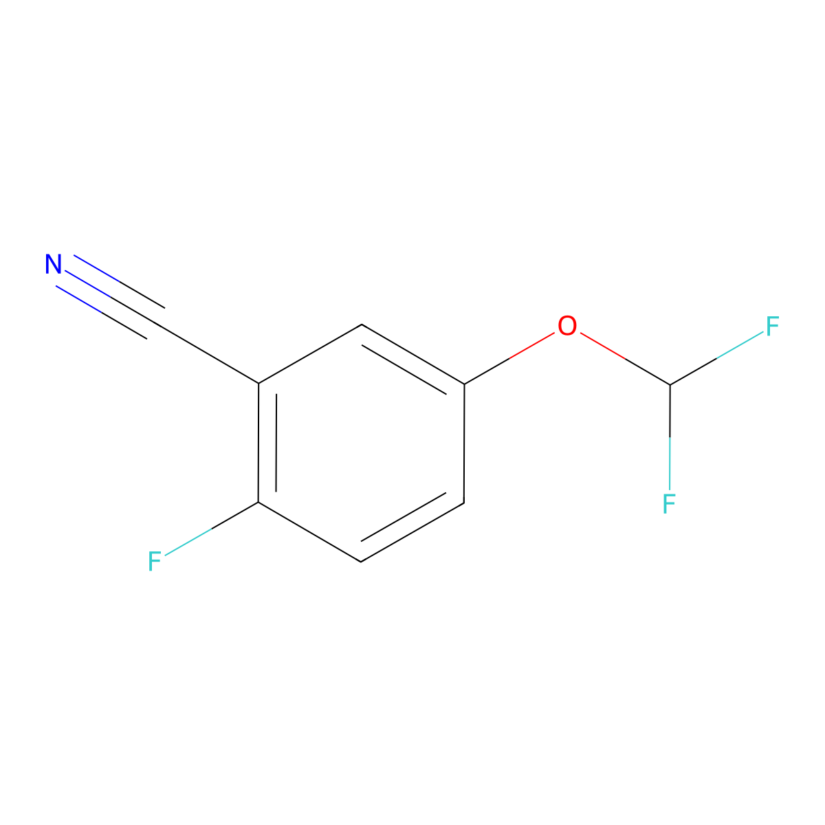 5-(Difluoromethoxy)-2-fluorobenzonitrile molecular structure, CAS 1261499-62-0