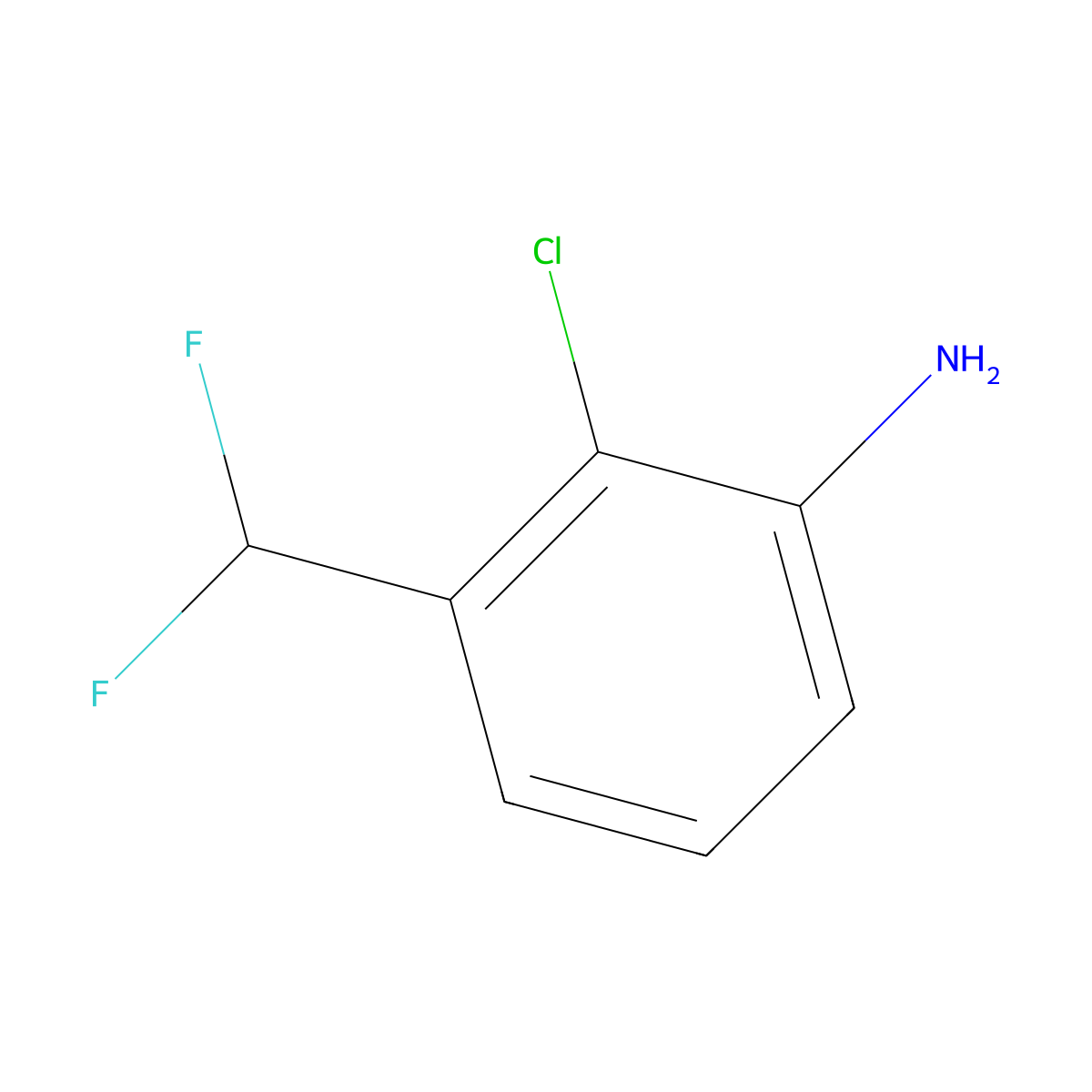 2-Chloro-3-(difluoromethyl)aniline molecular structure, CAS 1261499-71-1