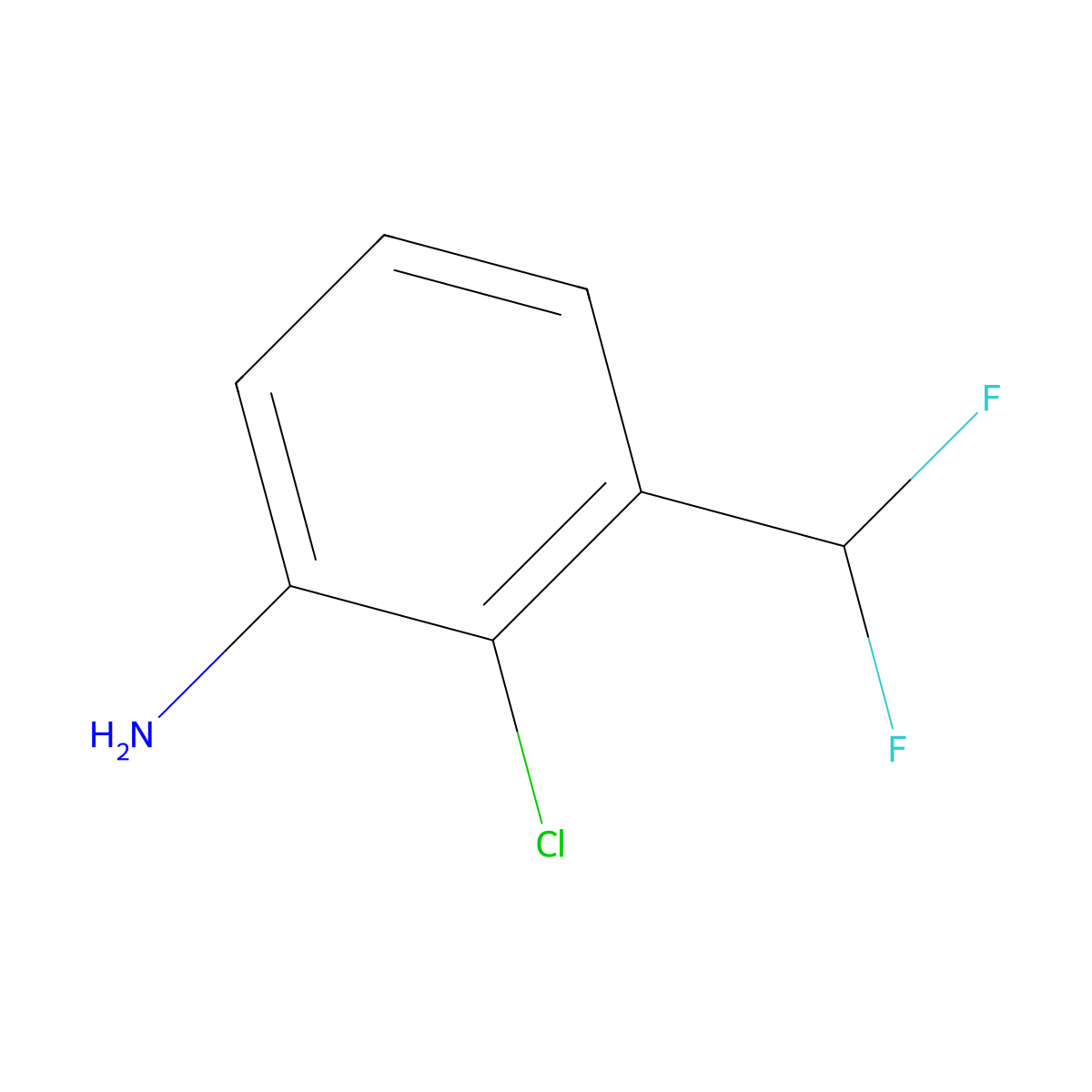 2-Chloro-3-(difluoromethyl)aniline molecular structure, CAS 1261499-71-1
