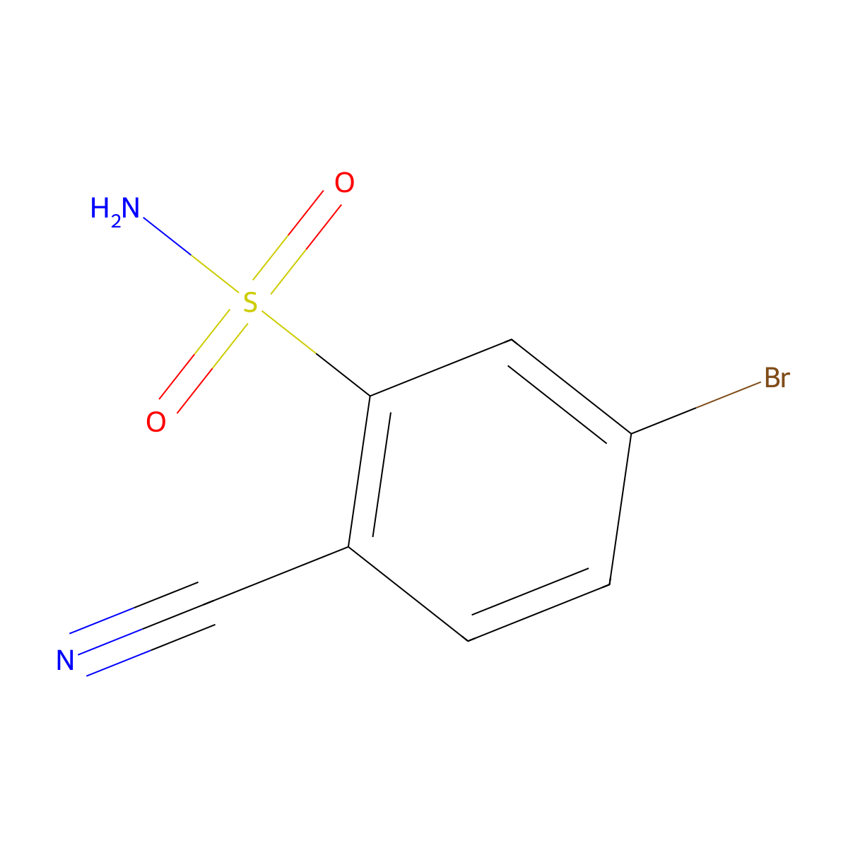 5-Bromo-2-cyanobenzene-1-sulfonamide molecular structure, CAS 1261499-90-4
