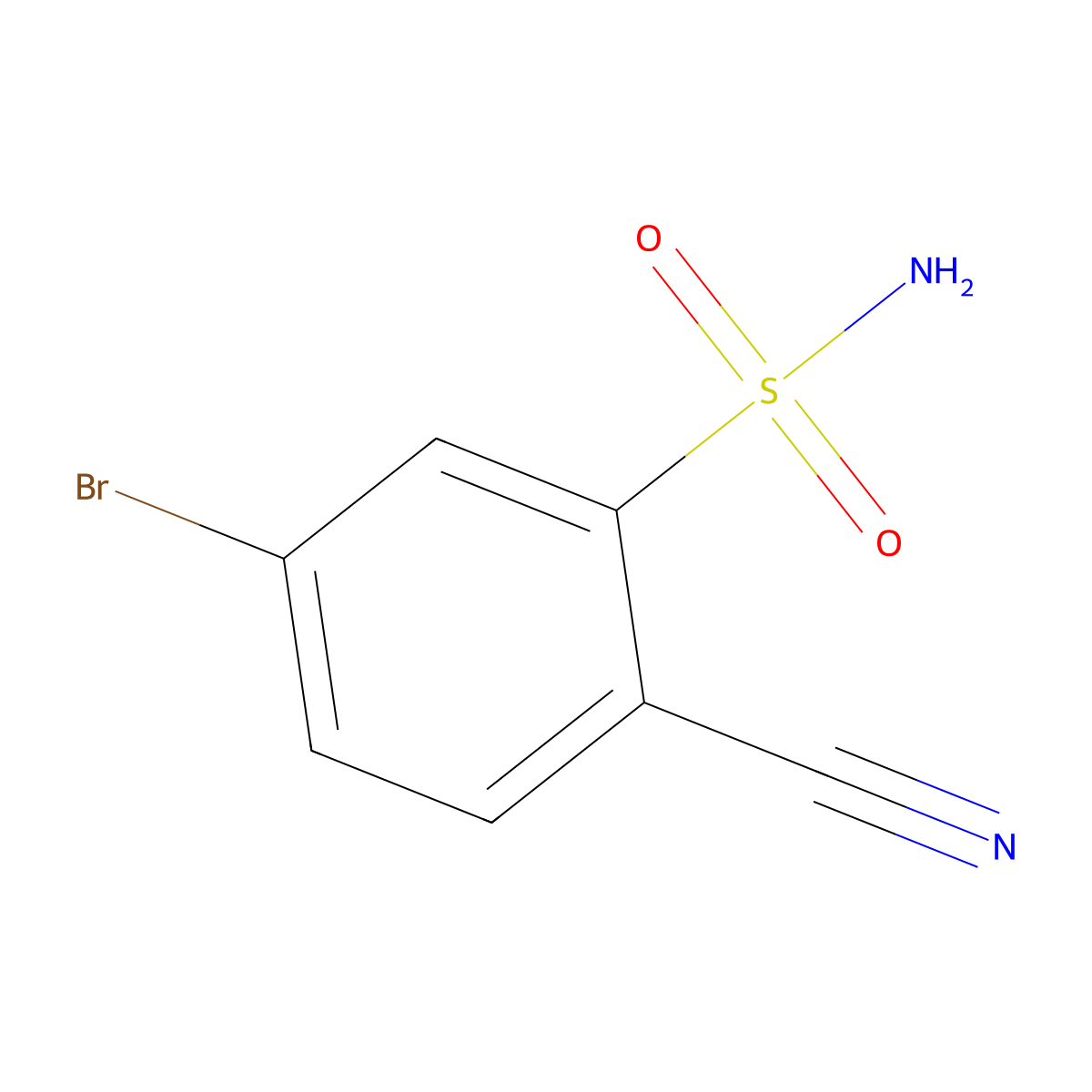 5-Bromo-2-cyanobenzene-1-sulfonamide molecular structure, CAS 1261499-90-4