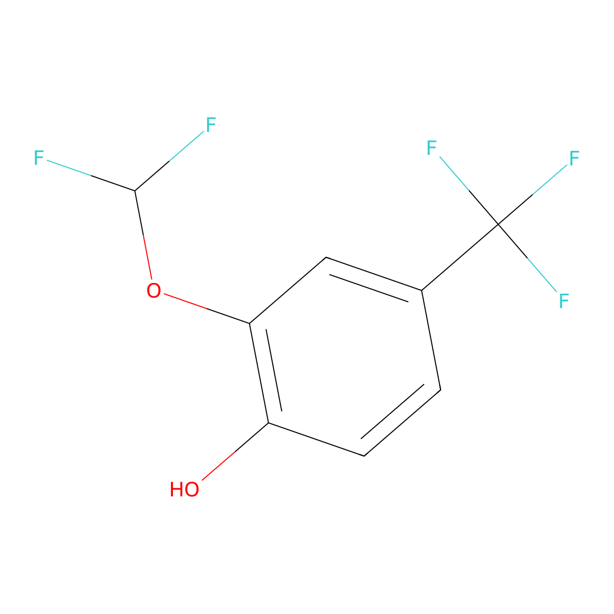 2-(Difluoromethoxy)-4-(trifluoromethyl)phenol molecular structure, CAS 1261499-96-0