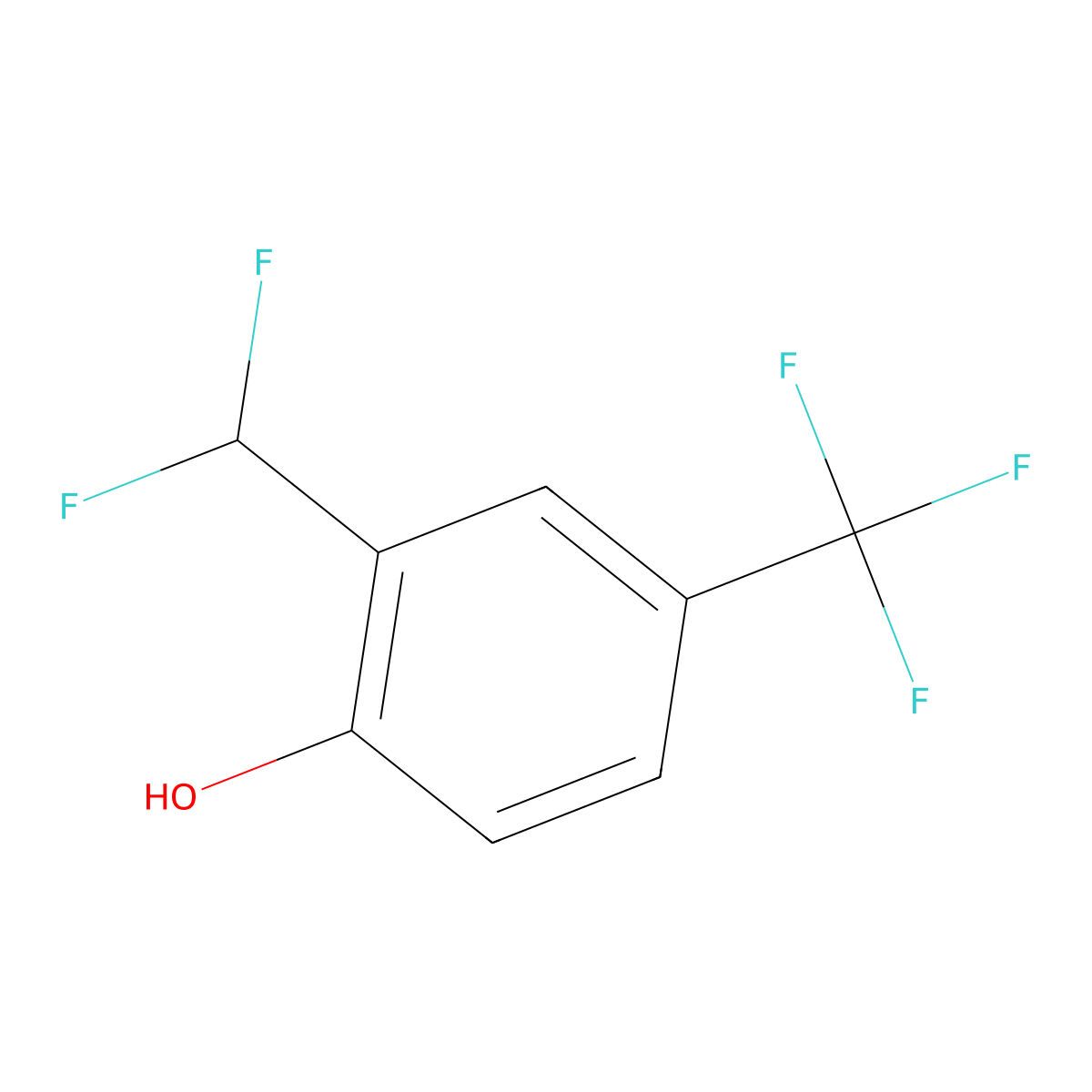 2-(Difluoromethyl)-4-(trifluoromethyl)phenol molecular structure, CAS 1261500-20-2
