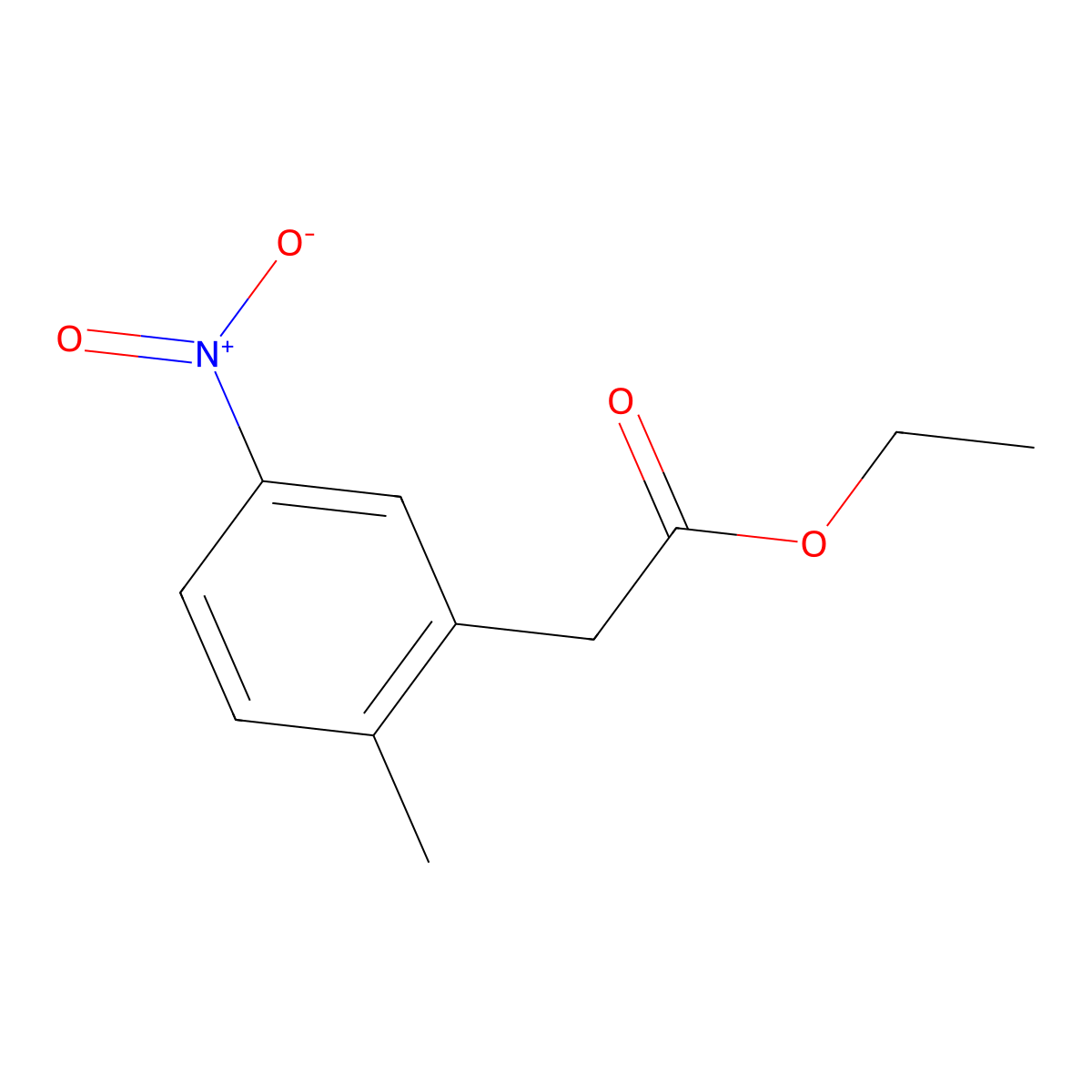 Ethyl 2-(2-methyl-5-nitrophenyl)acetate molecular structure, CAS 1261500-59-7
