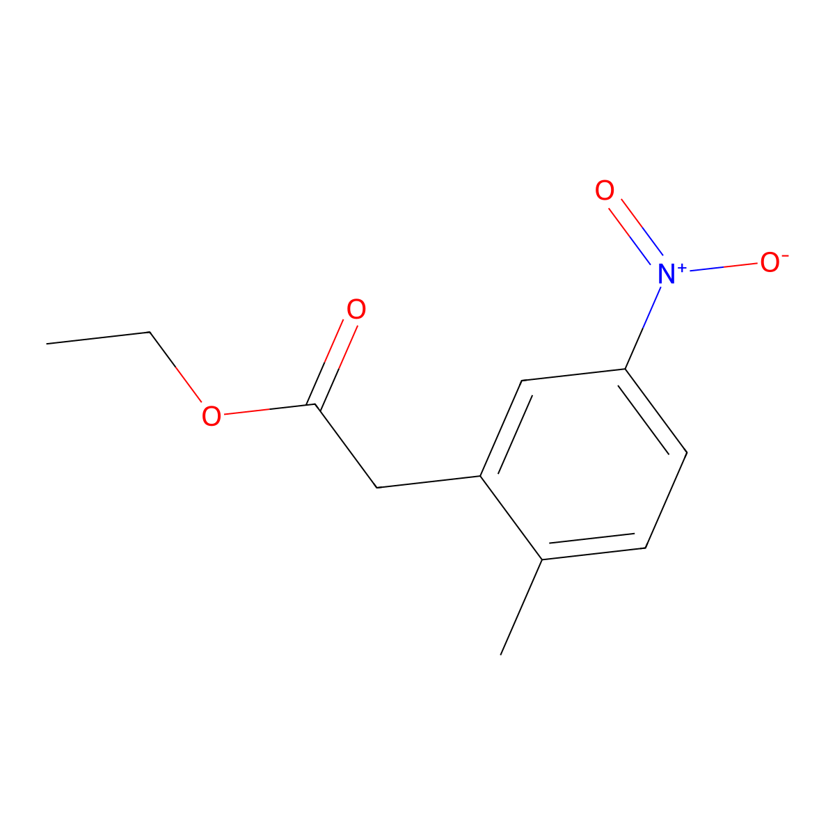 Ethyl 2-(2-methyl-5-nitrophenyl)acetate molecular structure, CAS 1261500-59-7