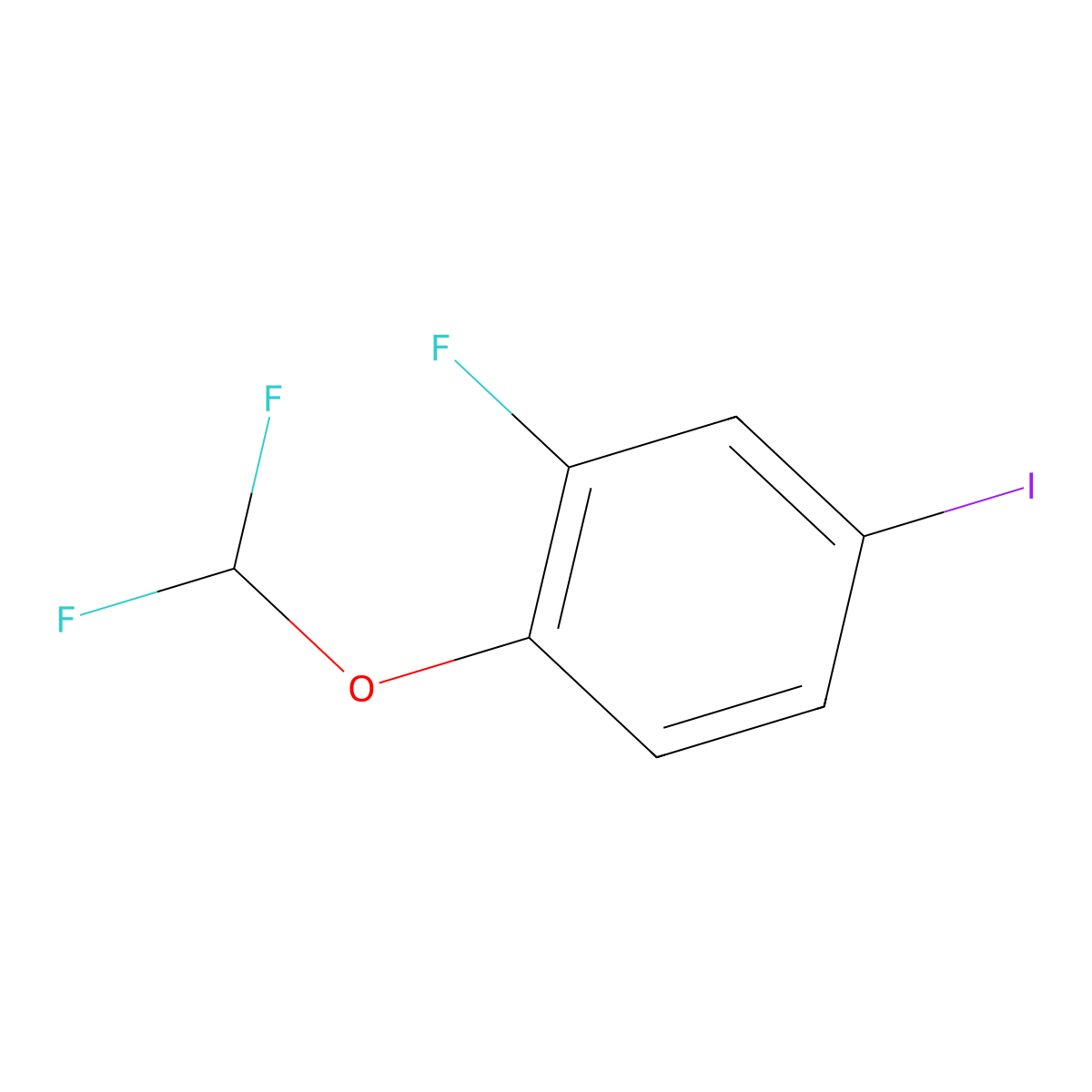 1-(Difluoromethoxy)-2-fluoro-4-iodobenzene molecular structure, CAS 1261500-62-2