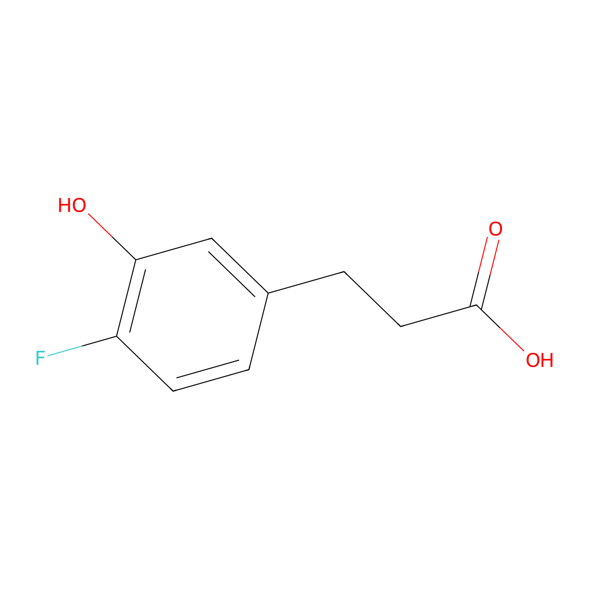 3-(4-Fluoro-3-hydroxyphenyl)propanoic acid molecular structure, CAS 1261500-64-4