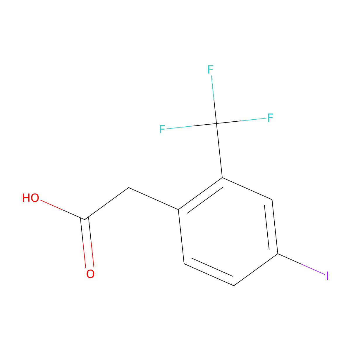 4-Iodo-2-(trifluoromethyl)phenylacetic acid molecular structure, CAS 1261501-17-0