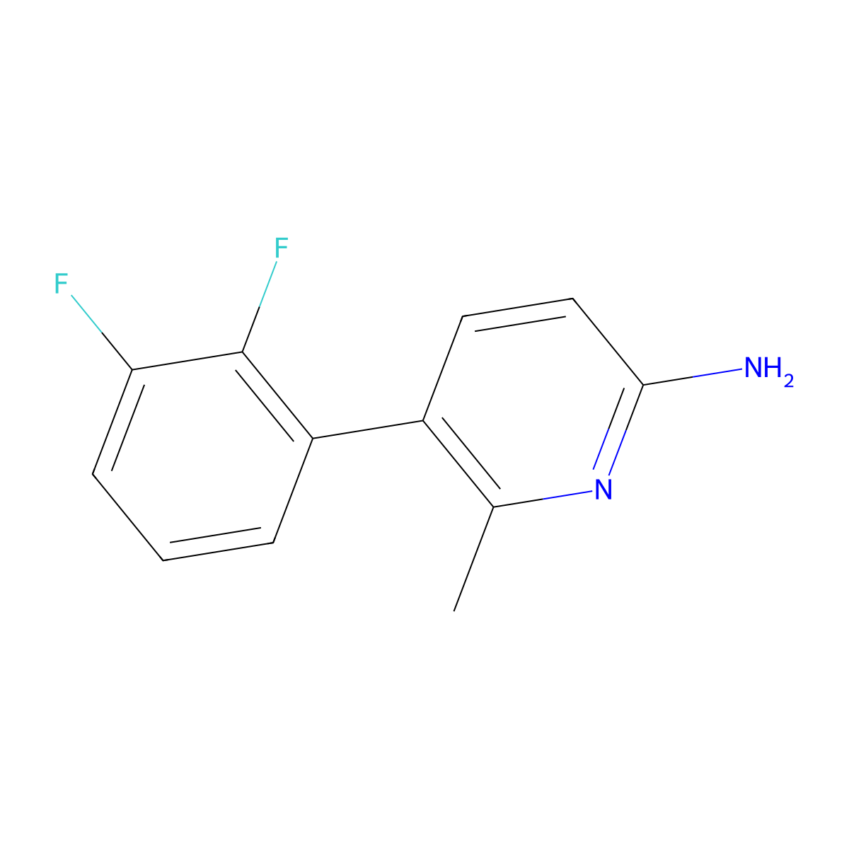 5-(2,3-Difluorophenyl)-6-methyl-2-pyridinamine molecular structure, CAS 1261501-47-6