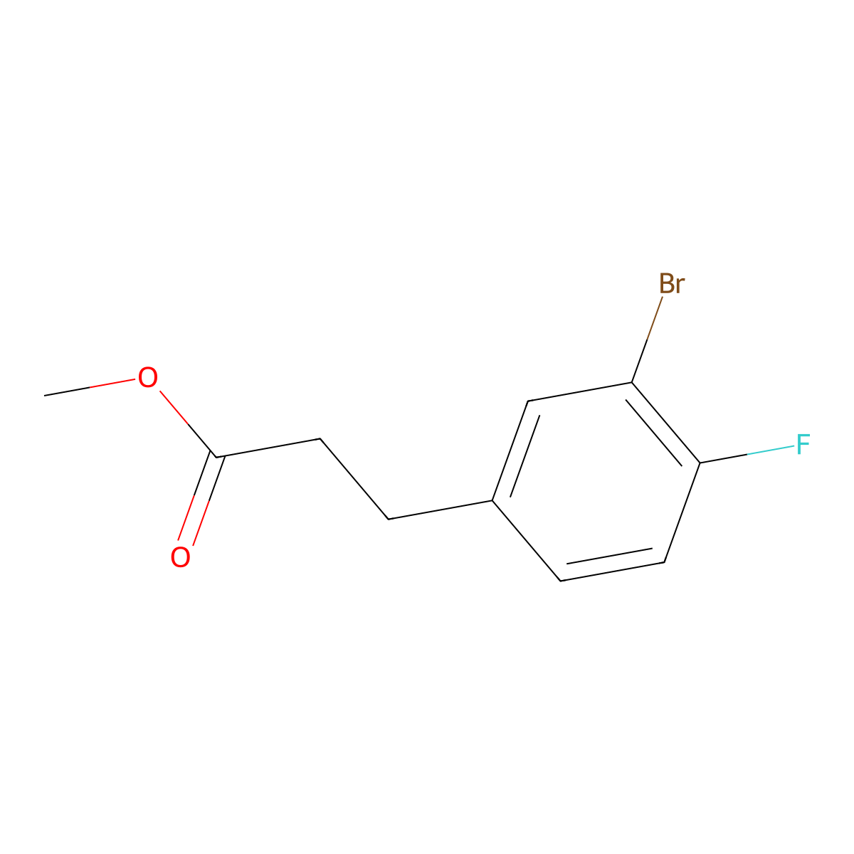Methyl 3-(3-bromo-4-fluorophenyl)propanoate molecular structure, CAS 1261501-67-0