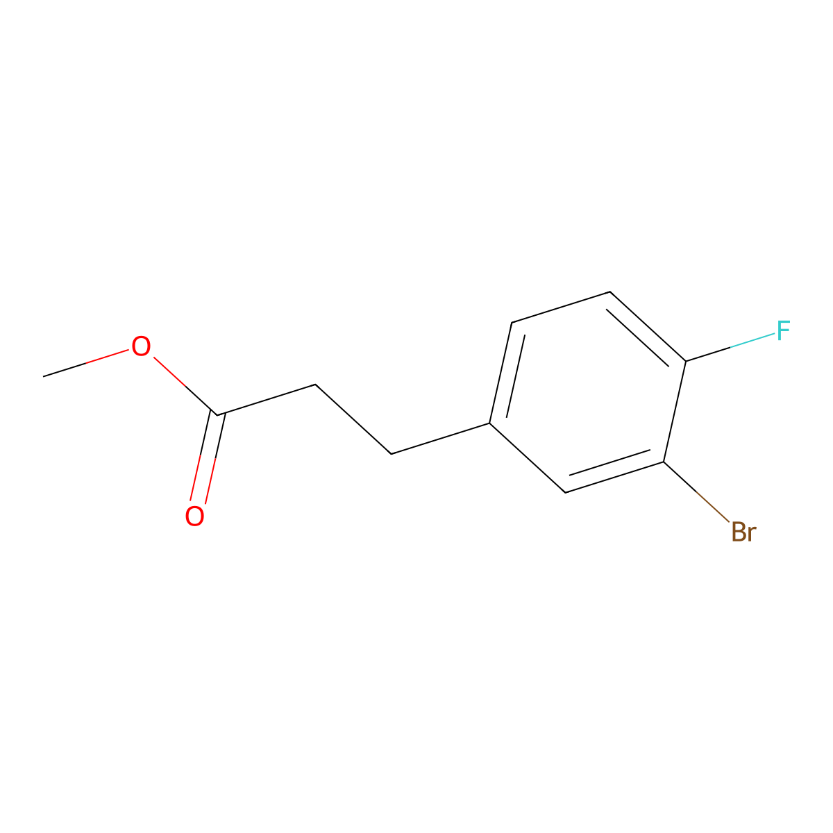 Methyl 3-(3-bromo-4-fluorophenyl)propanoate molecular structure, CAS 1261501-67-0