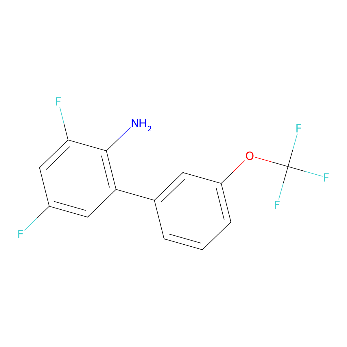 3,5-Difluoro-3'-(trifluoromethoxy)-[1,1'-biphenyl]-2-amine molecular structure, CAS 1261501-70-5