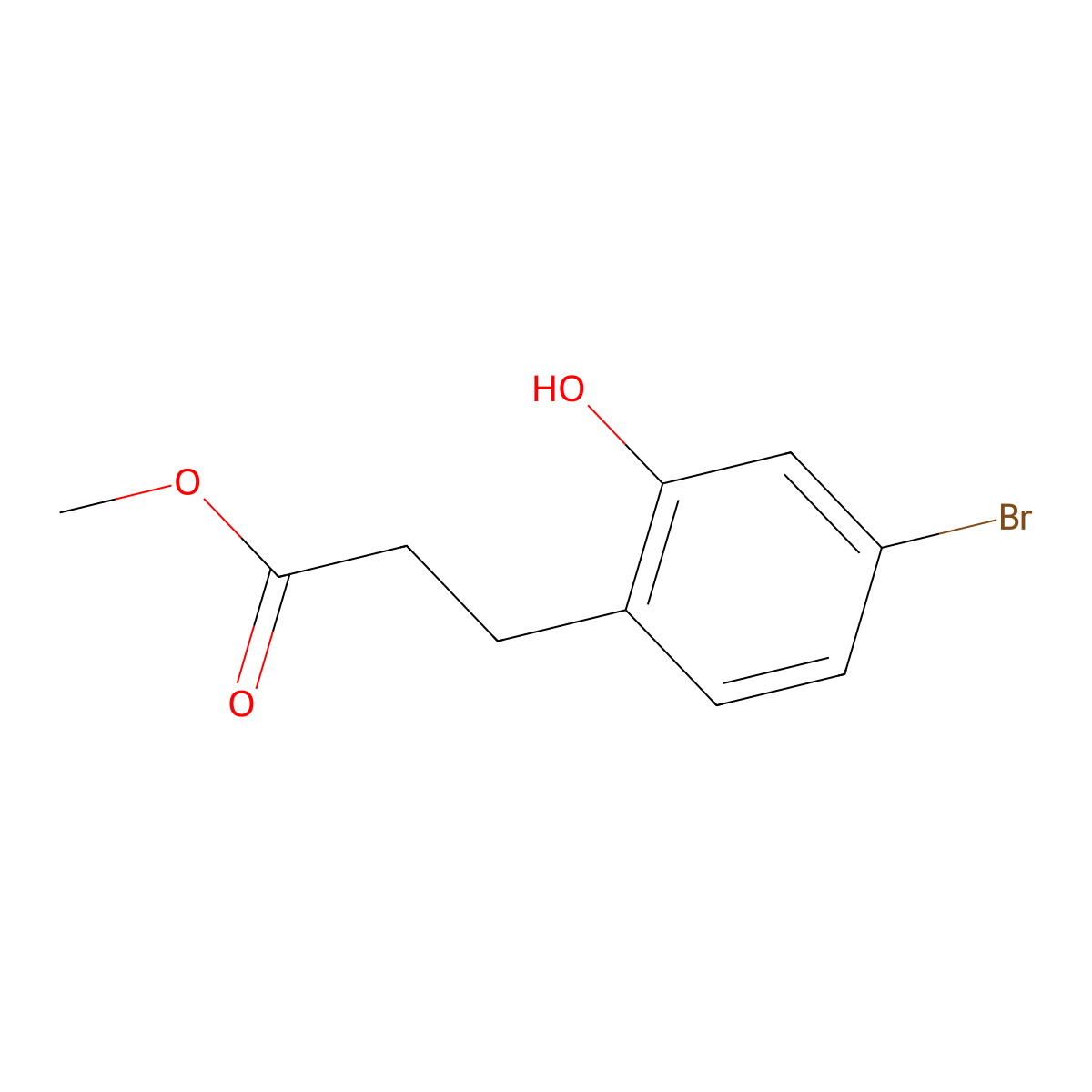 Methyl 3-(4-Bromo-2-hydroxyphenyl)propanoate molecular structure, CAS 1261501-72-7