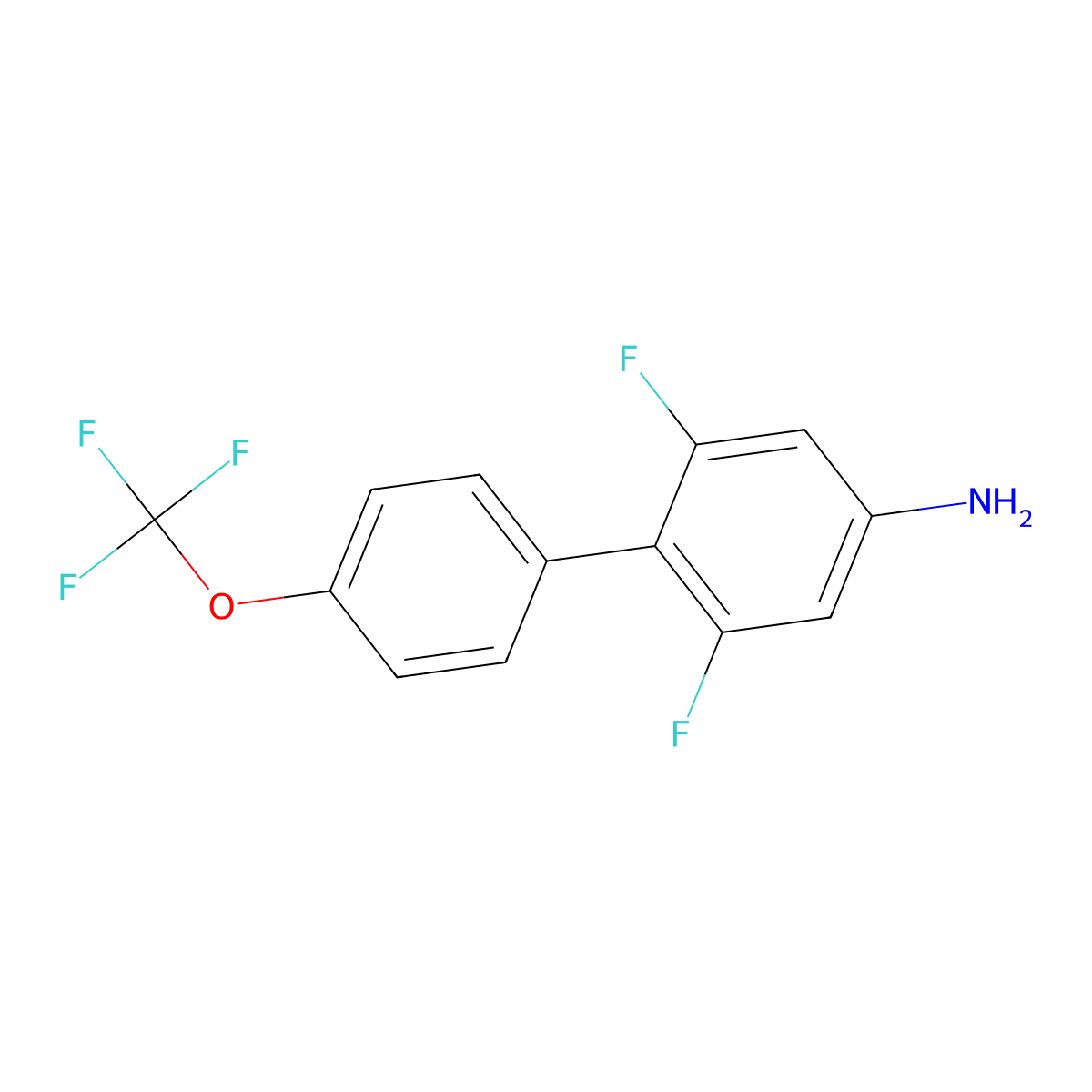 2,6-Difluoro-4'-(trifluoromethoxy)-[1,1'-biphenyl]-4-amine molecular structure, CAS 1261501-79-4