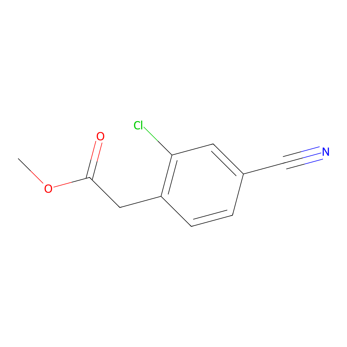 Methyl 2-(2-chloro-4-cyanophenyl)acetate molecular structure, CAS 1261501-82-9