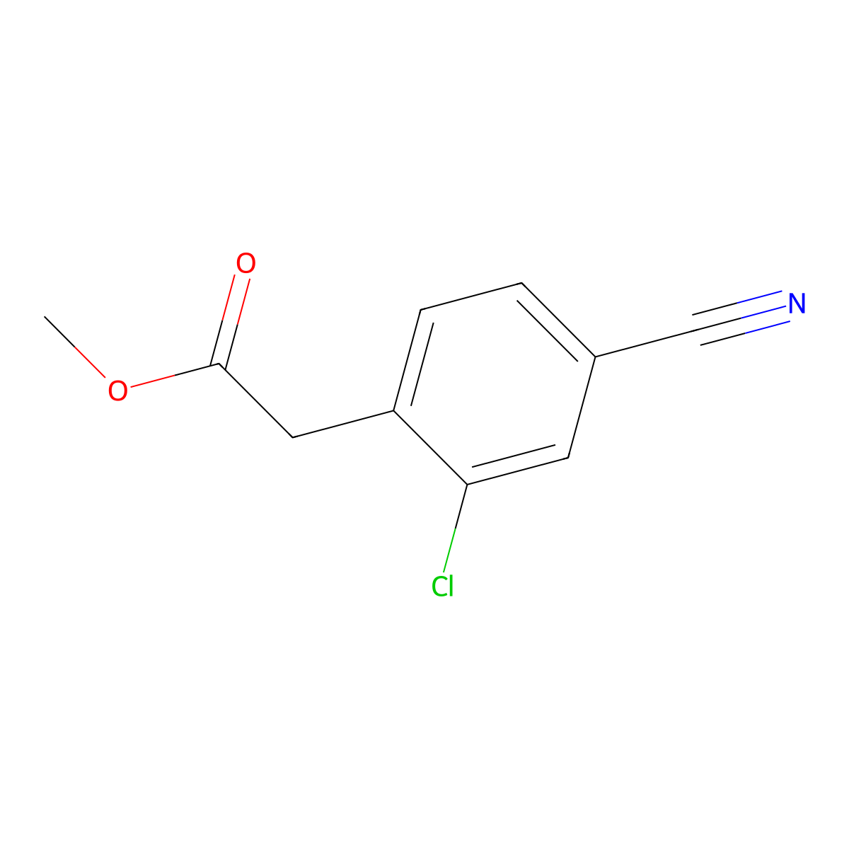 Methyl 2-(2-chloro-4-cyanophenyl)acetate molecular structure, CAS 1261501-82-9