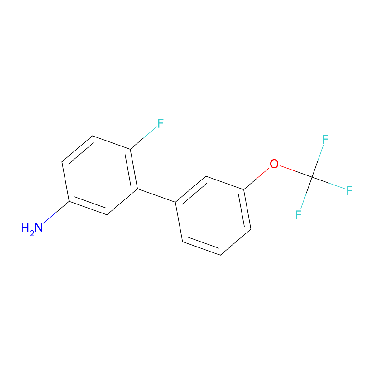 3-Amino-6-fluoro-3'-(trifluoromethoxy)biphenyl molecular structure, CAS 1261501-88-5