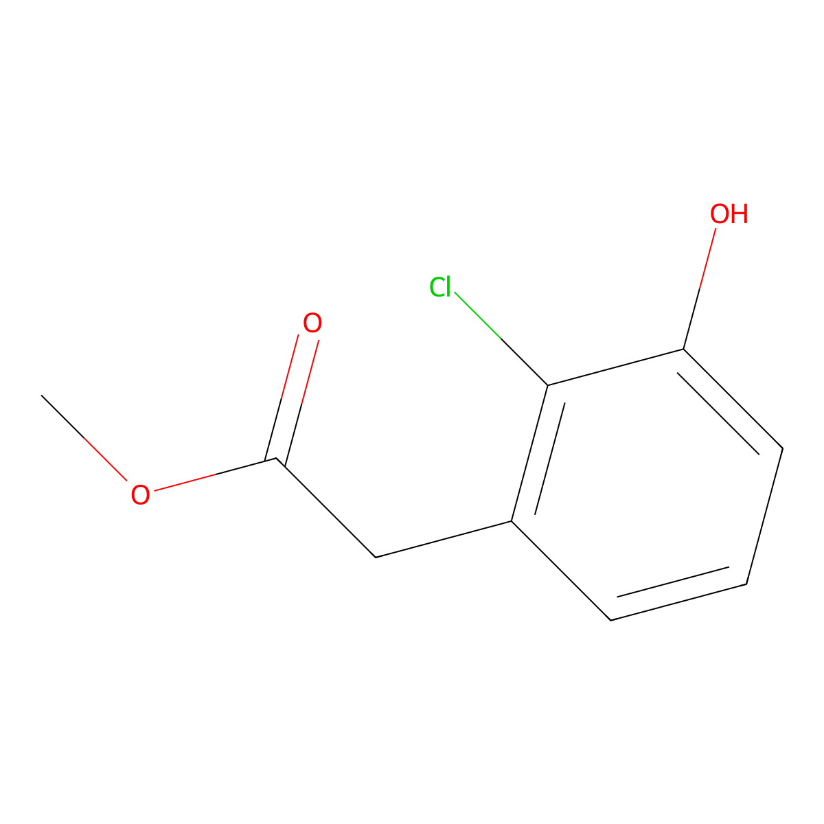 Methyl 2-(2-chloro-3-hydroxyphenyl)acetate molecular structure, CAS 1261501-97-6
