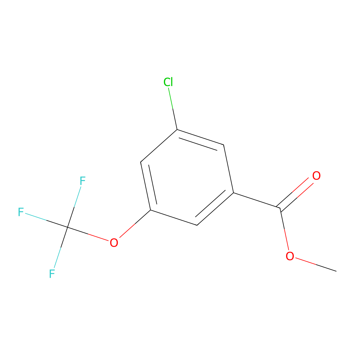 Methyl 3-chloro-5-(trifluoromethoxy)benzoate molecular structure, CAS 1261502-35-5